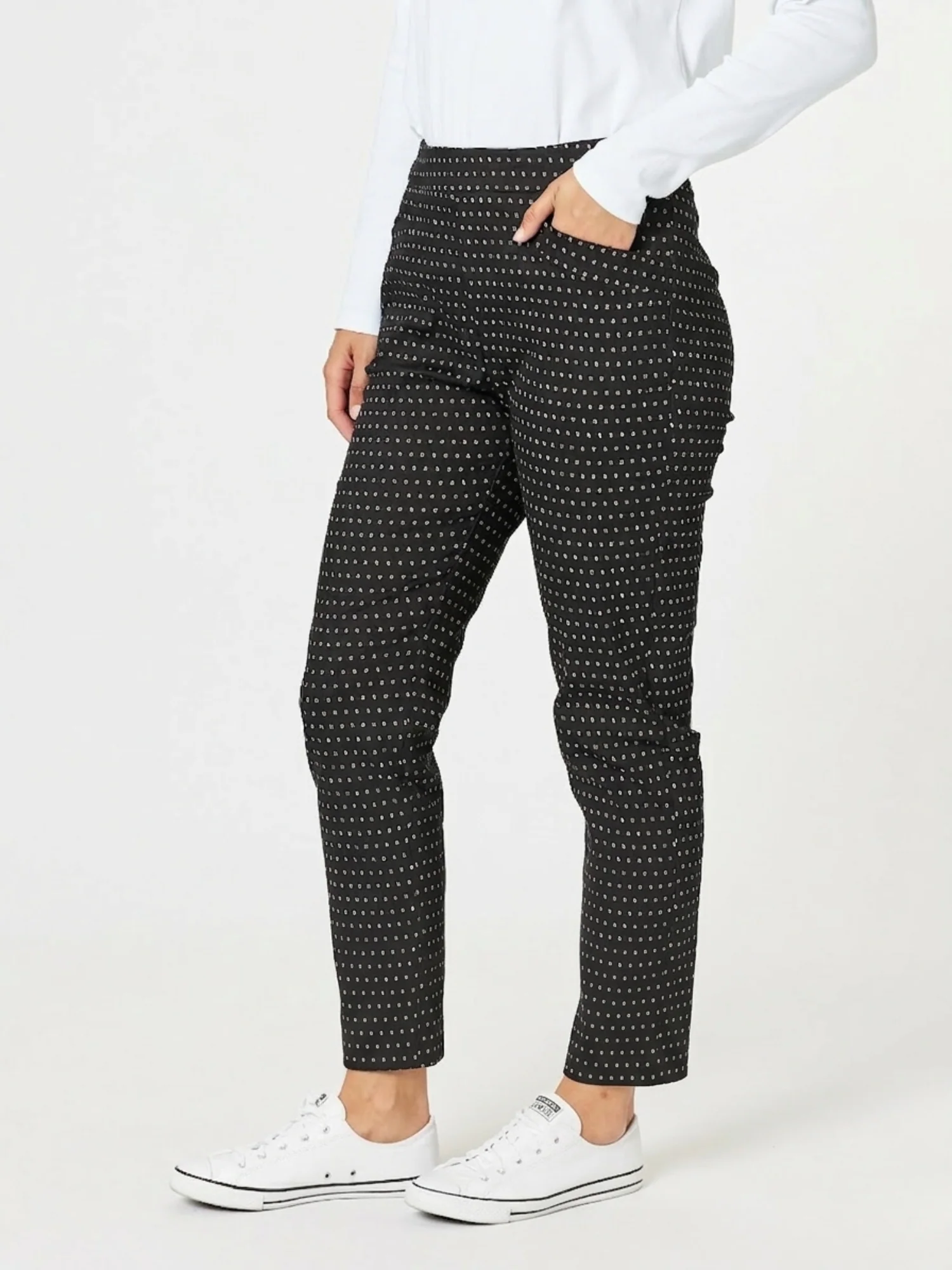 Diamond Print Pant - Black/White - Image 5