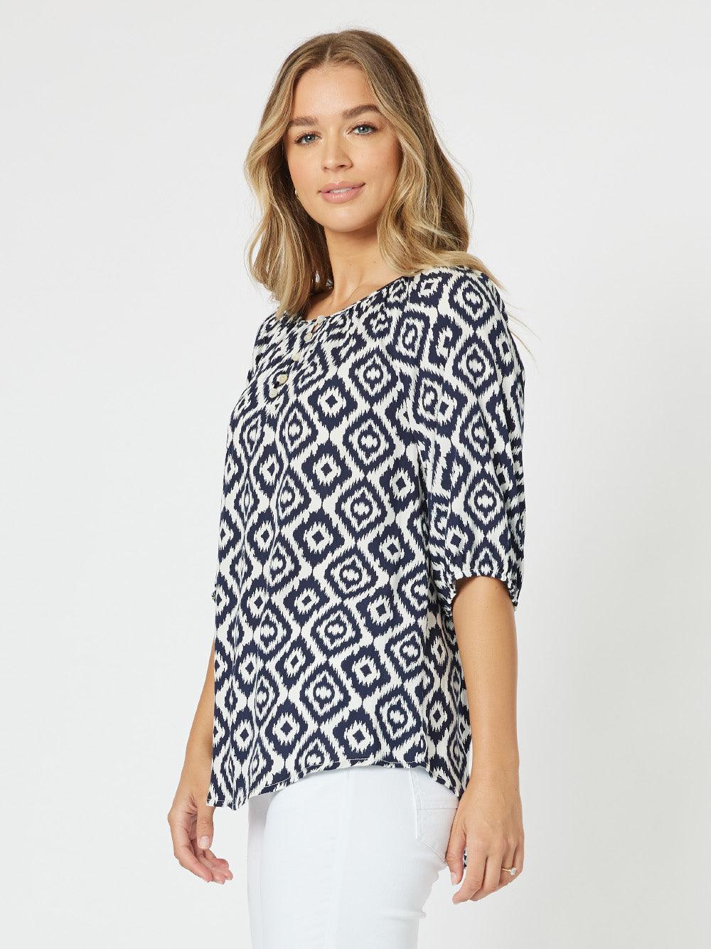 Diamond Tunic Top - Marine - Image 3