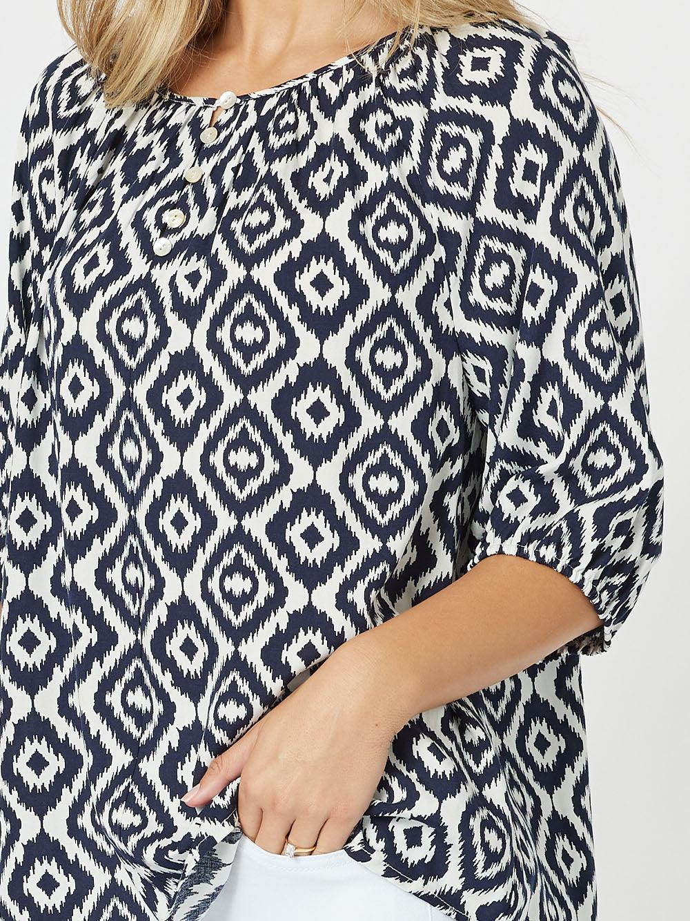 Diamond Tunic Top - Marine - Image 5
