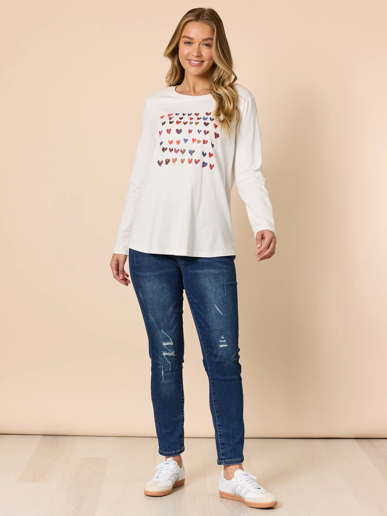 LA Distressed Pull On Stretch Denim Jean - Dark Denim - Image 11