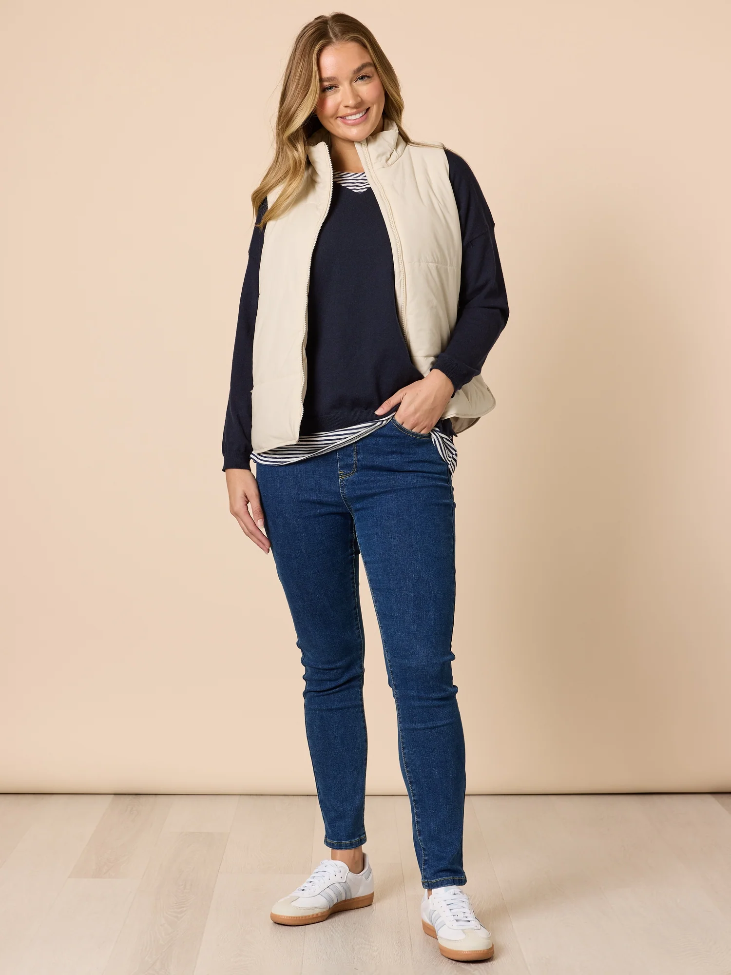 Double Take 2 in 1 Stripe Top - Navy/White - Image 6