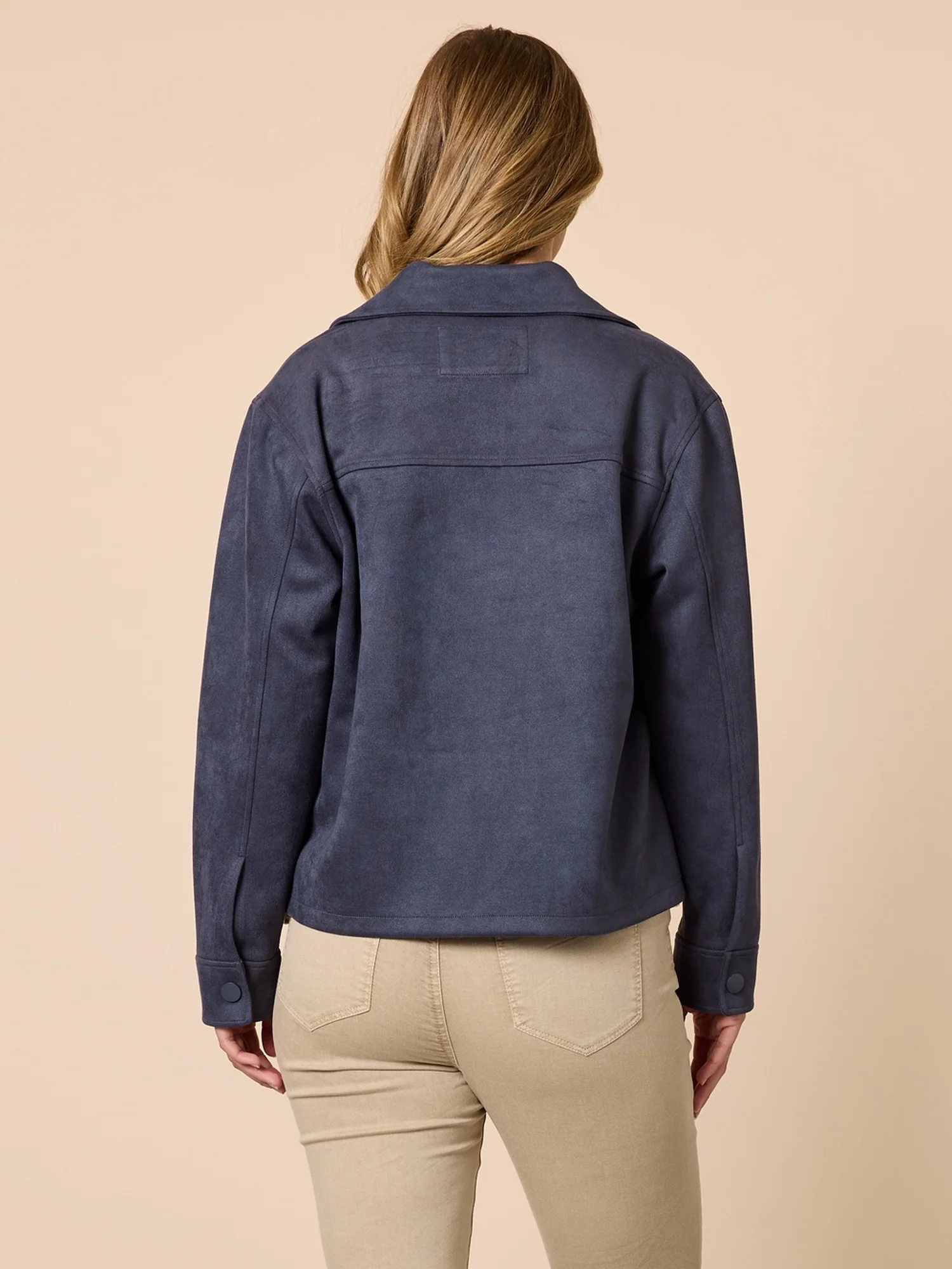 Downtown Faux Suede Jacket - Indigo - Image 4