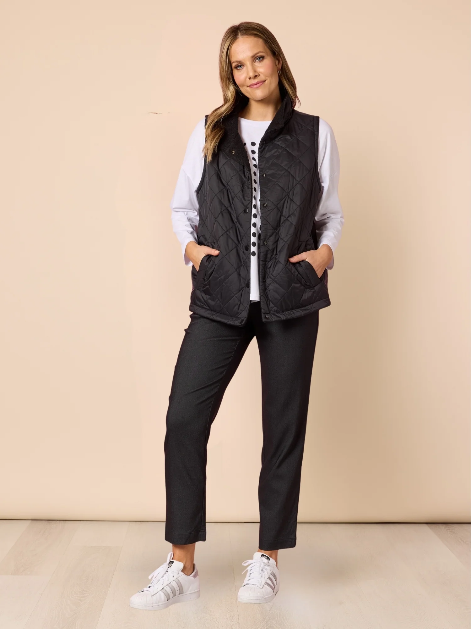 Elise Spot Print Top - White - Image 6