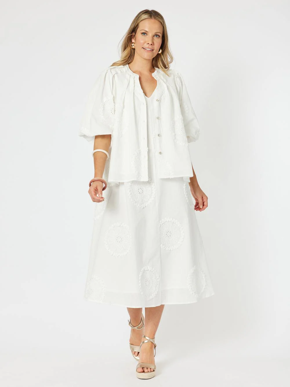 Emanuella Embroidered Jacket - White - Image 2