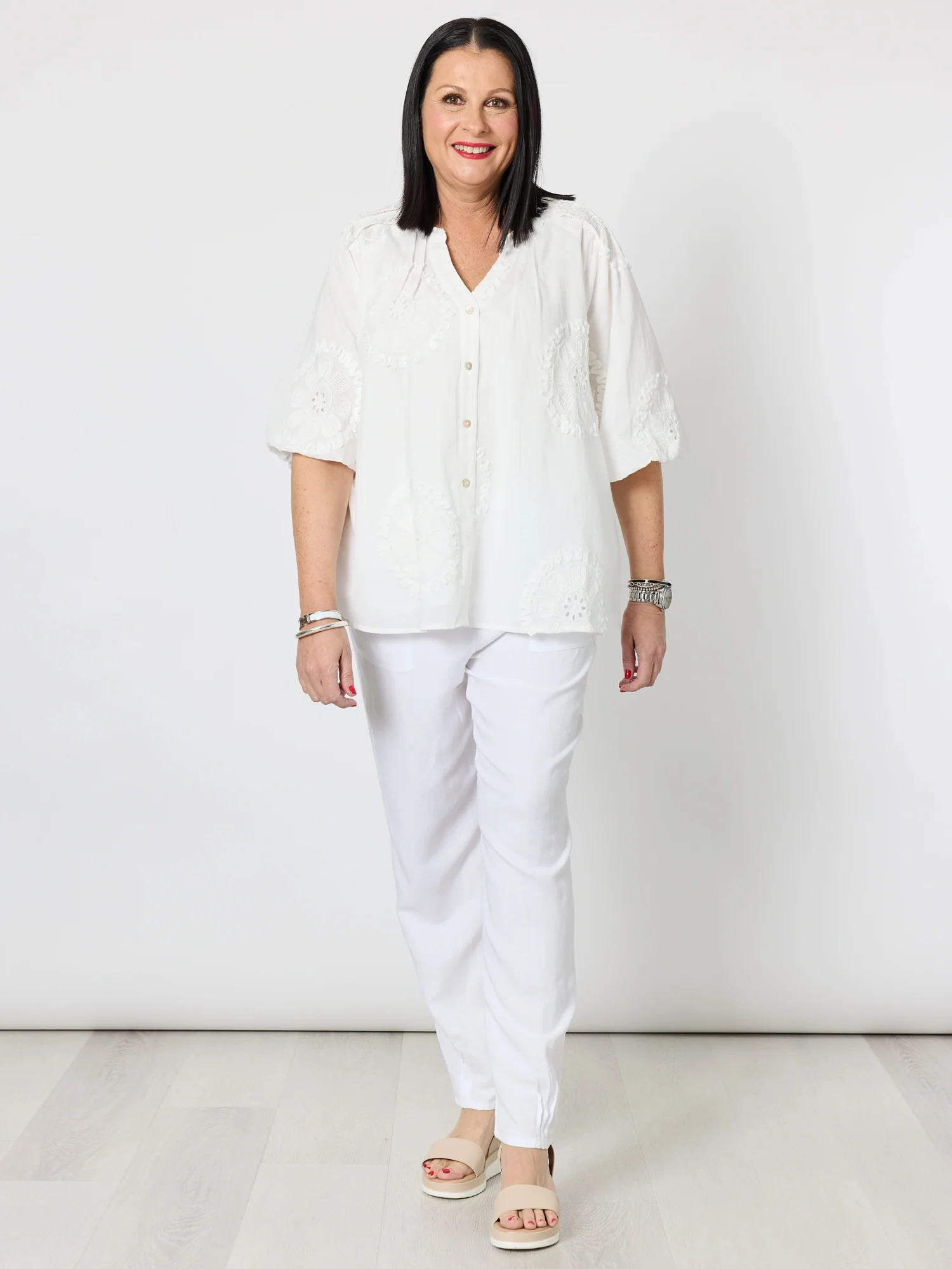 Emanuella Embroidered Jacket - White - Image 3