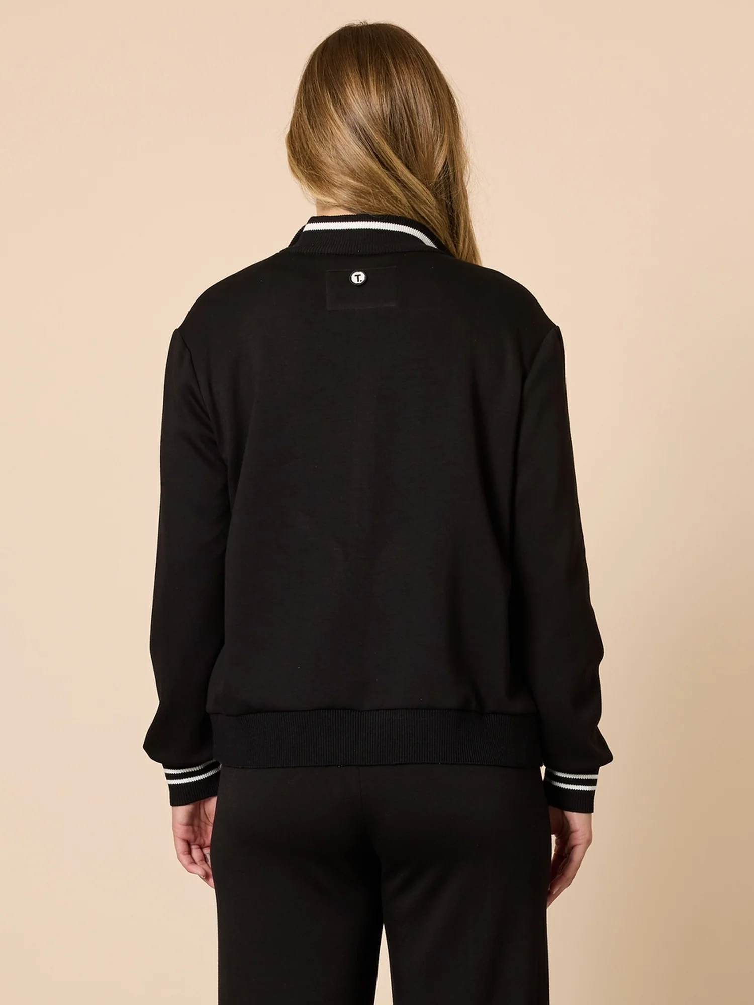 Empire Spliced Print Jacket - Black/Ivory - Image 4