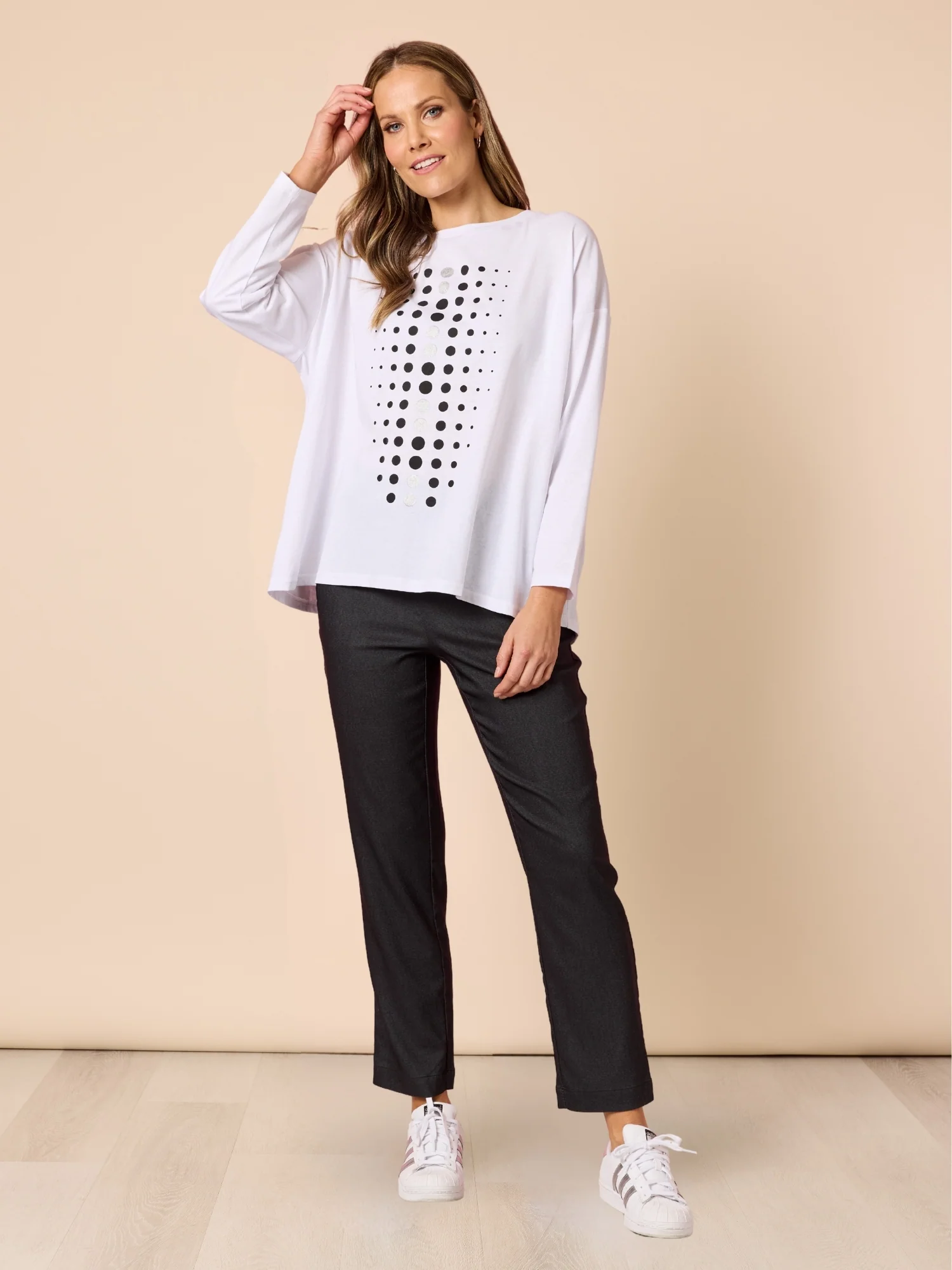 Evie Stretch Straight Leg Pant - Charcoal - Image 2