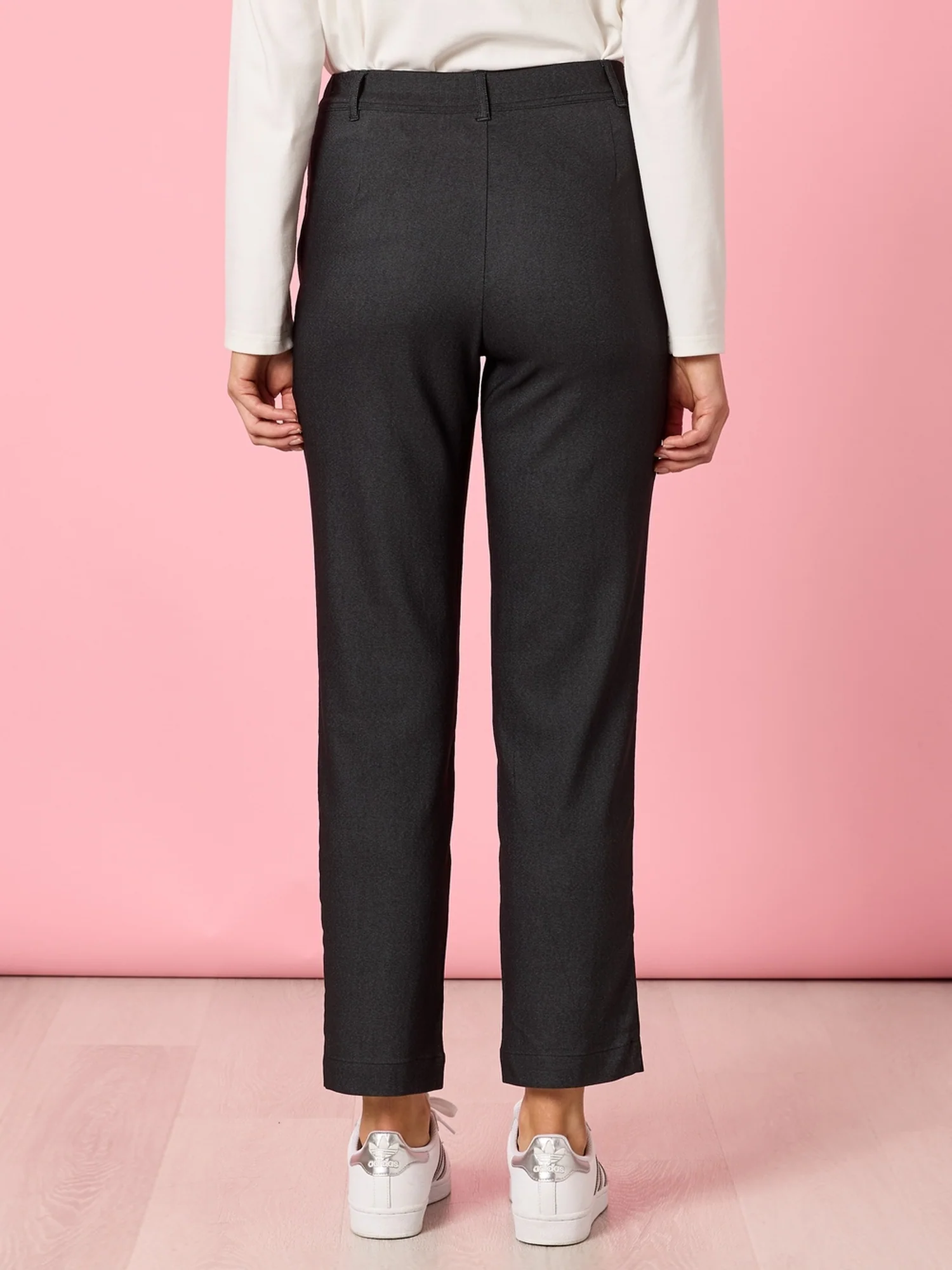 Evie Stretch Straight Leg Pant - Charcoal - Image 4