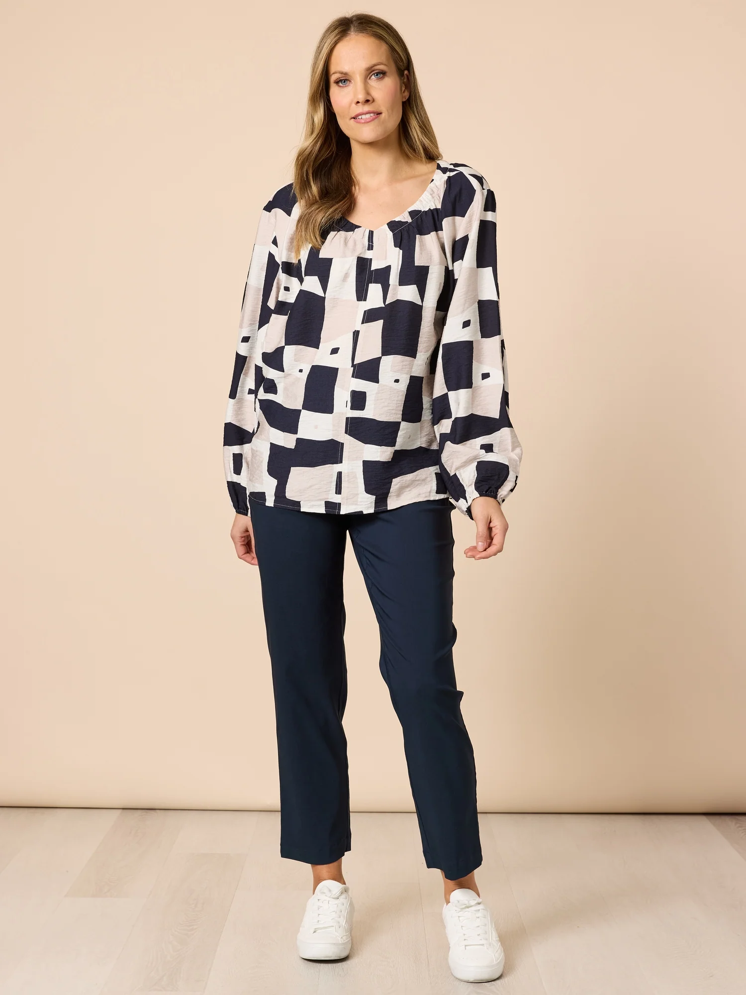 Evie Stretch Straight Leg Pant - Navy - Image 2
