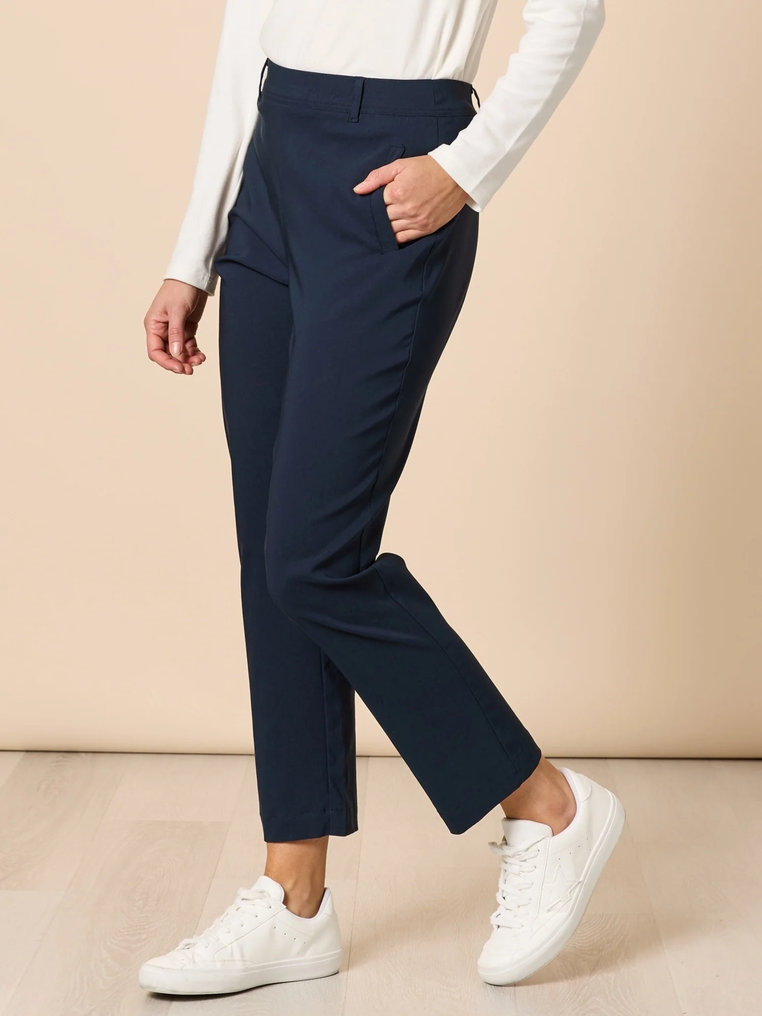 Evie Stretch Straight Leg Pant - Navy - Image 4