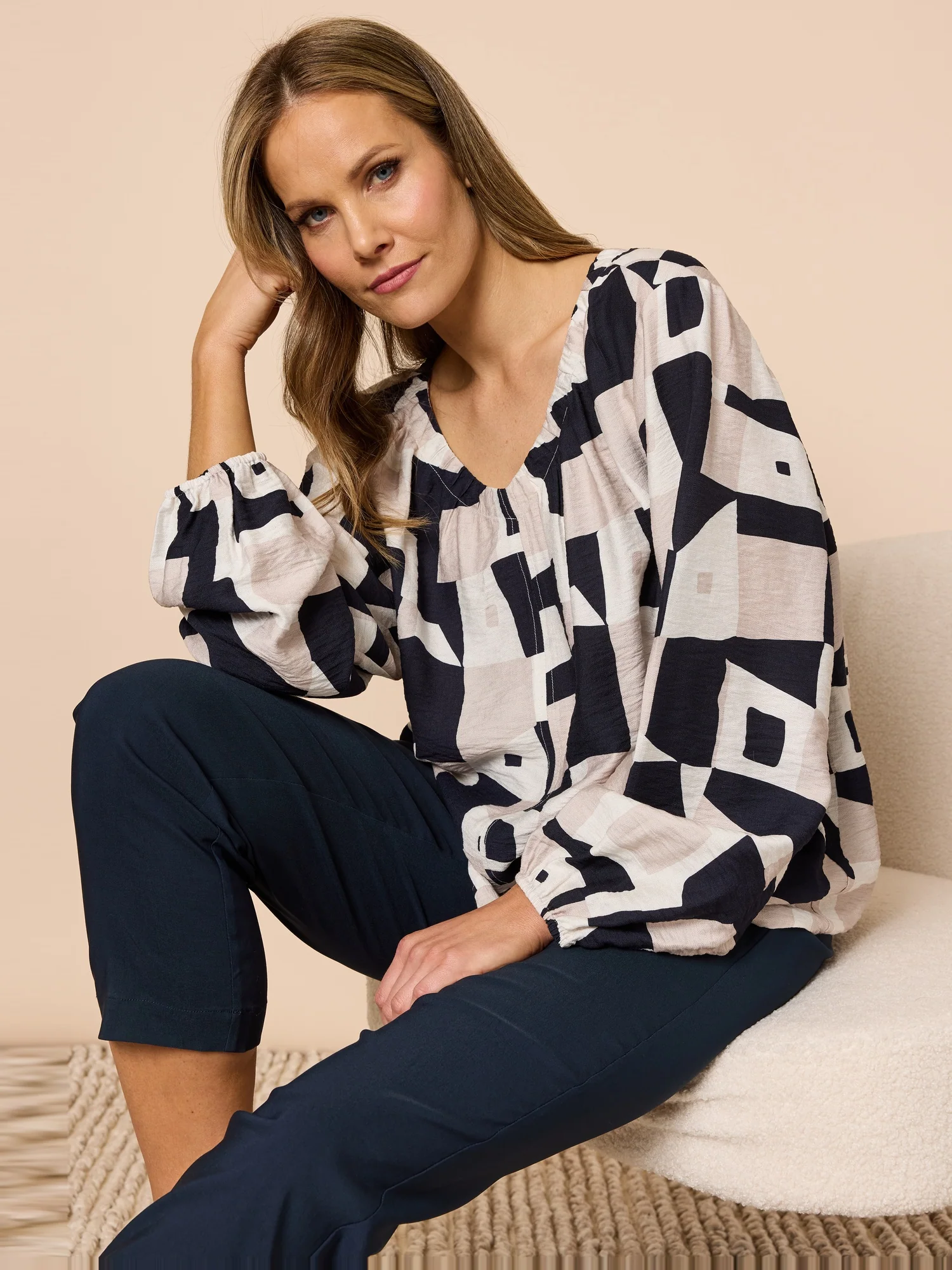 Evie Stretch Straight Leg Pant - Navy - Image 6