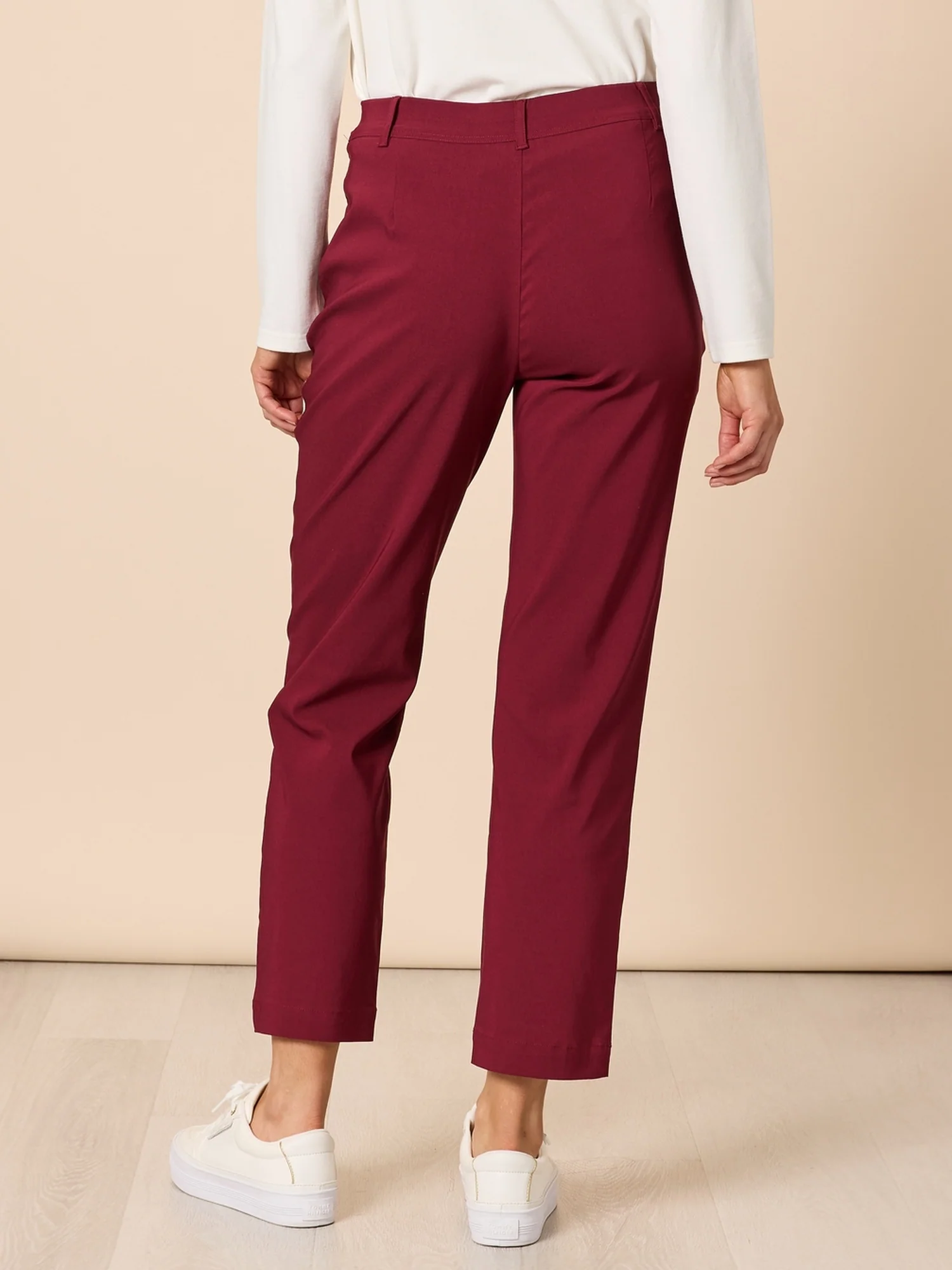 Evie Stretch Straight Leg Pant - Shiraz - Image 4