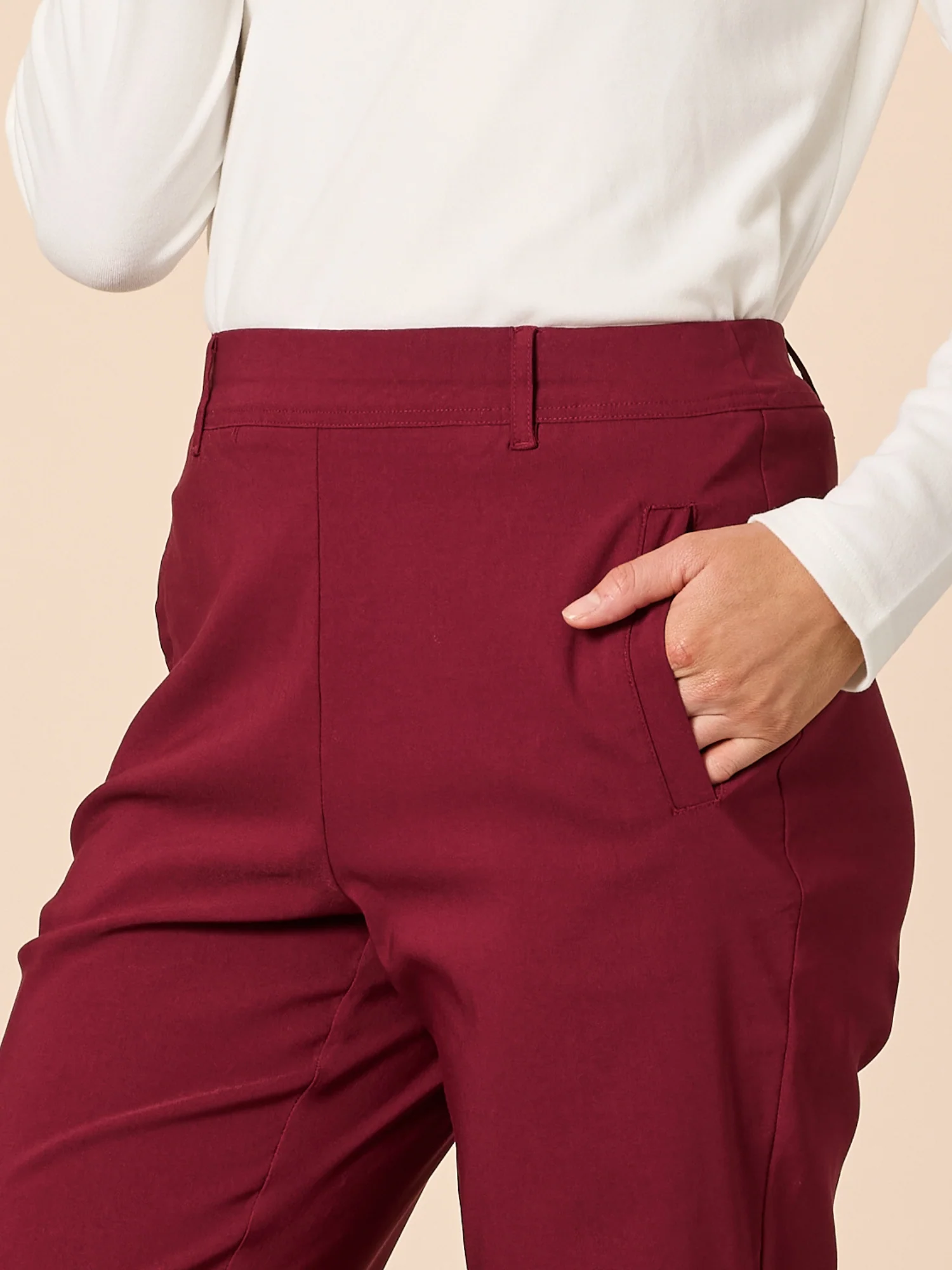 Evie Stretch Straight Leg Pant - Shiraz - Image 5