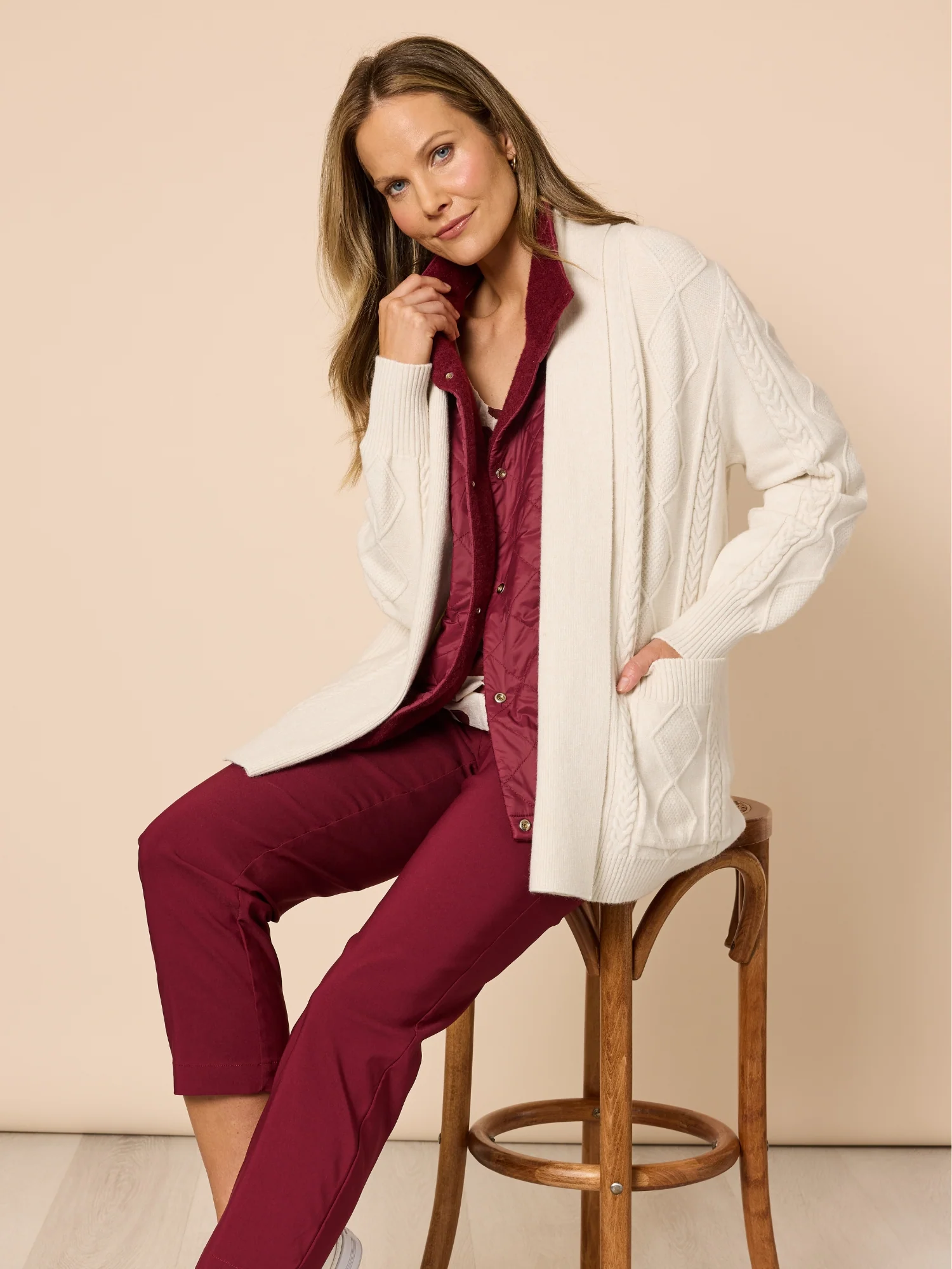 Evie Stretch Straight Leg Pant - Shiraz - Image 6