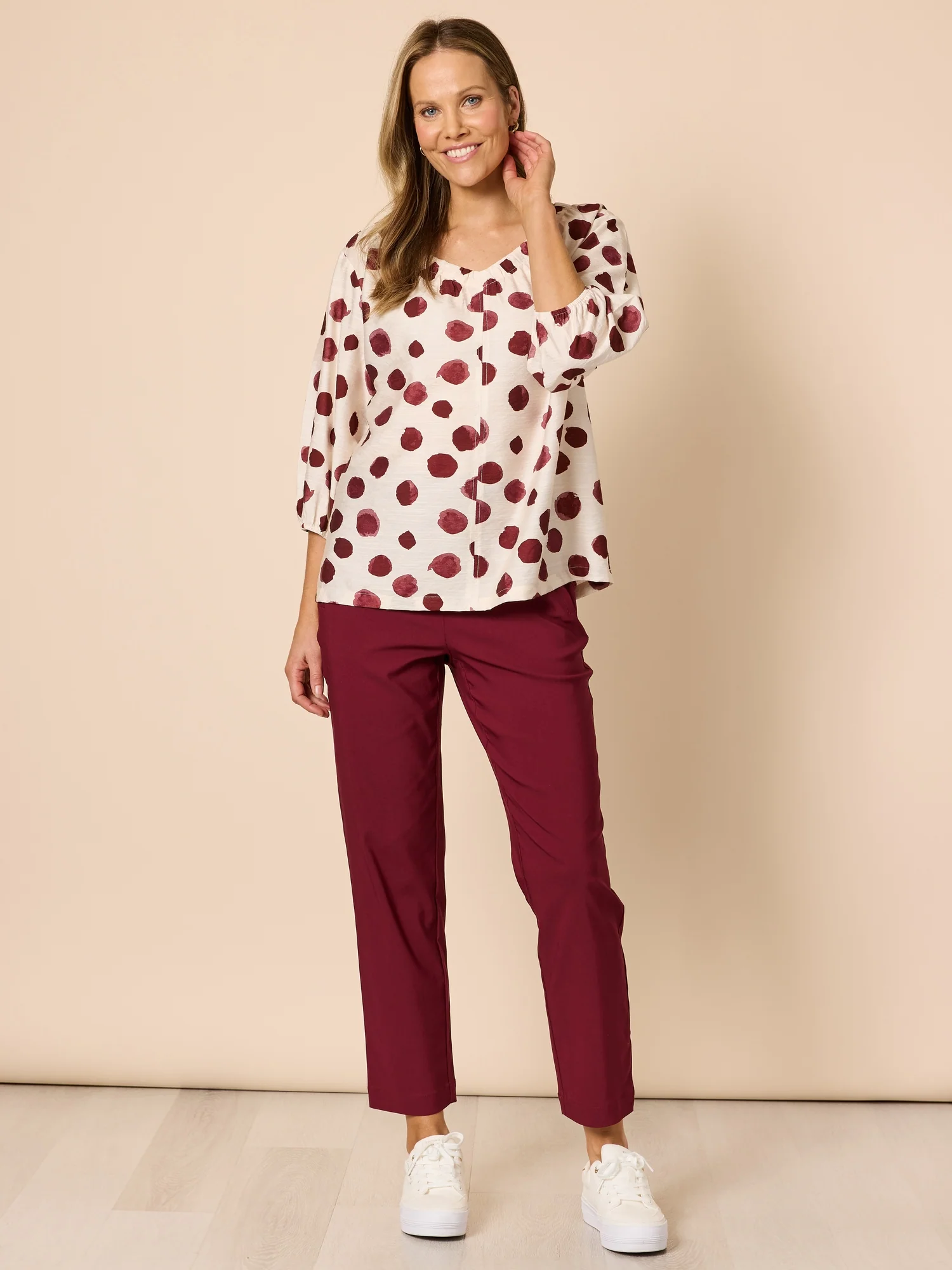 Evie Stretch Straight Leg Pant - Shiraz - Image 8