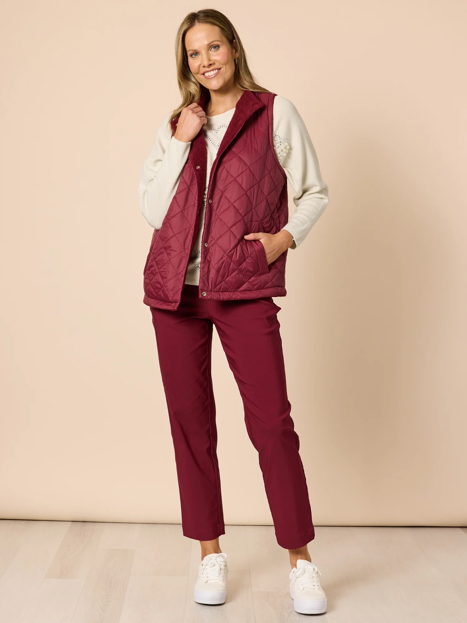 Evie Stretch Straight Leg Pant - Shiraz - Image 9