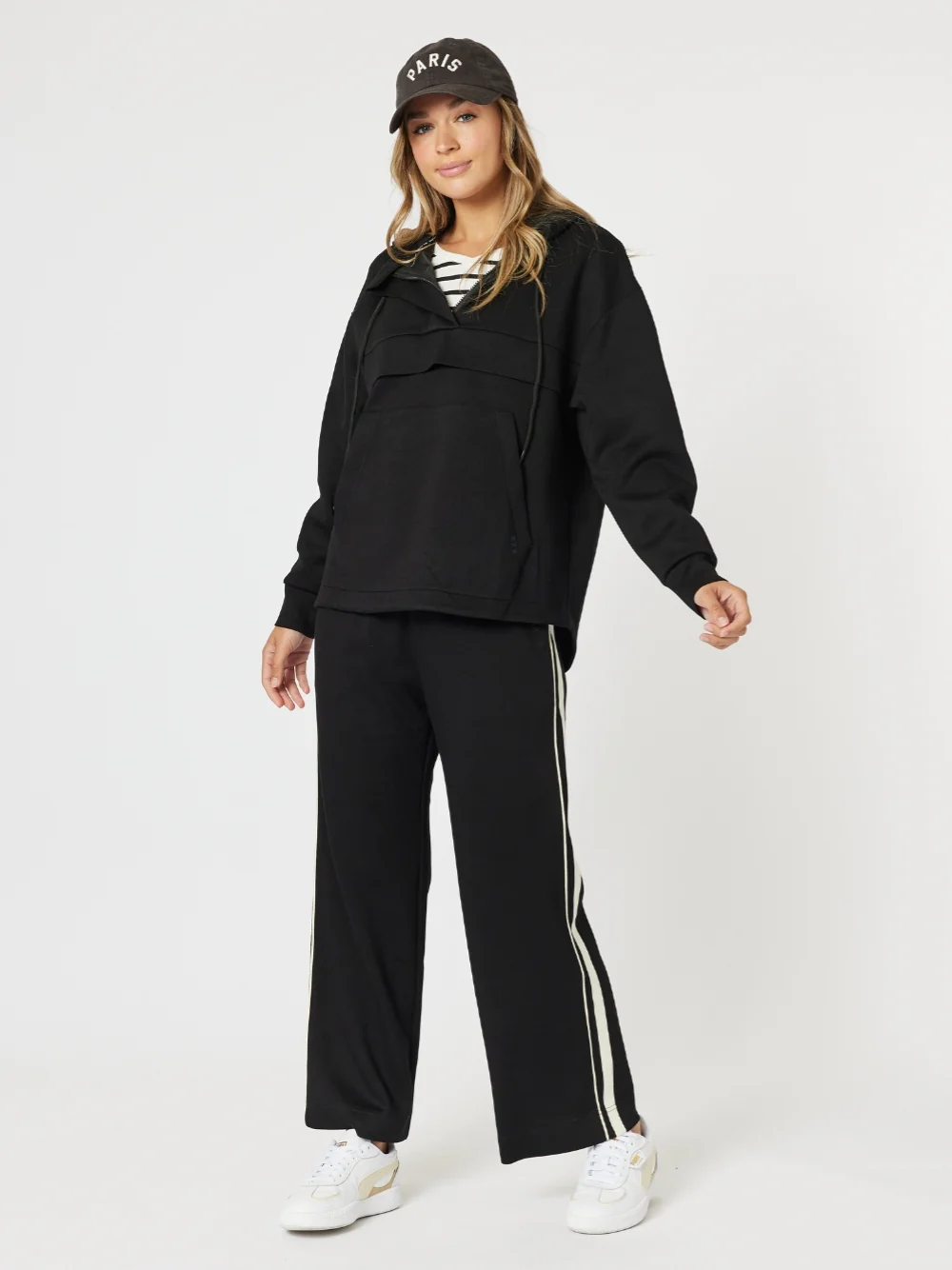 Evie Hooded Zip Sweatshirt - Black - Image 2