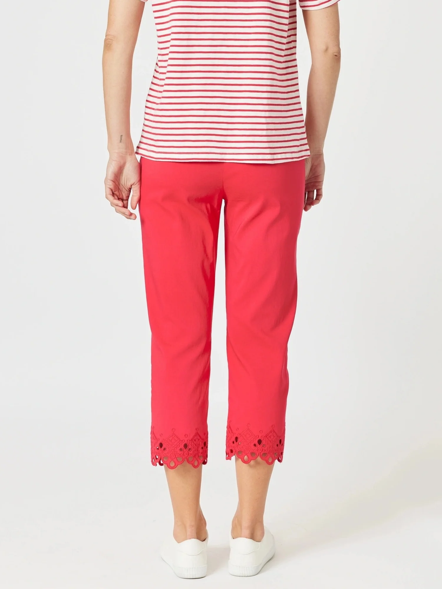 Fleur Embroidered Pant - Red - Image 6