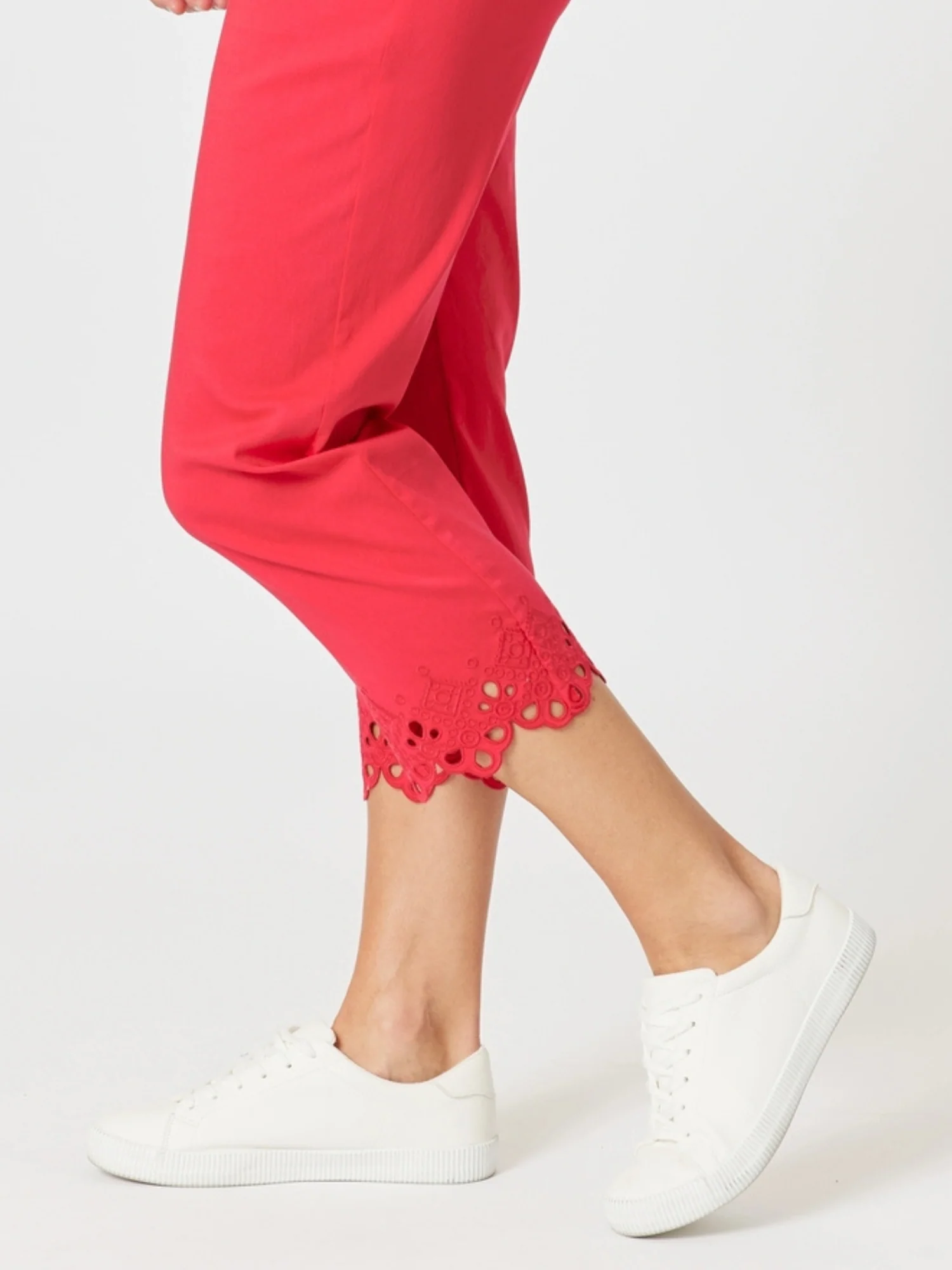 Fleur Embroidered Pant - Red - Image 7