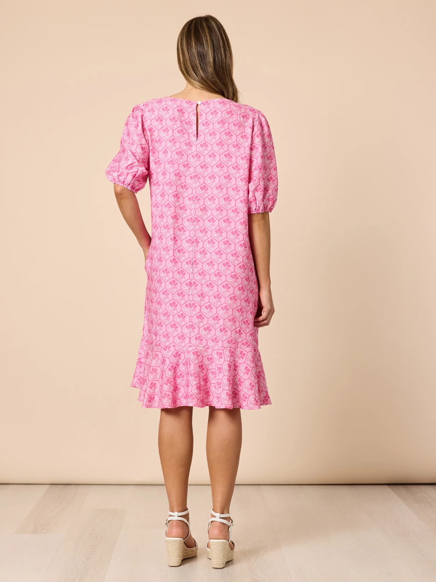 Floral Art Print Dress - Pink - Image 5