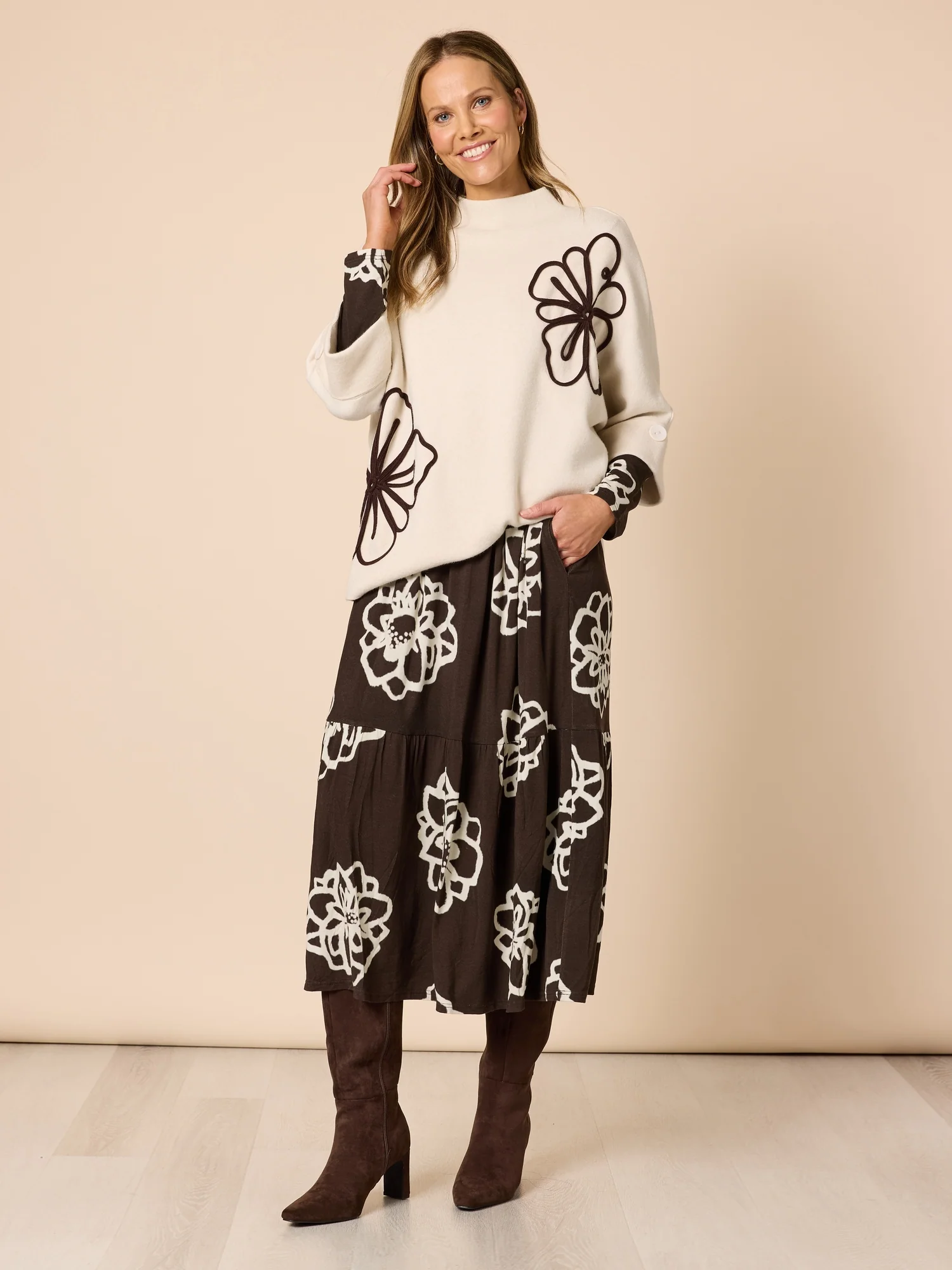 Mimosa Floral Knit - Natural - Image 2