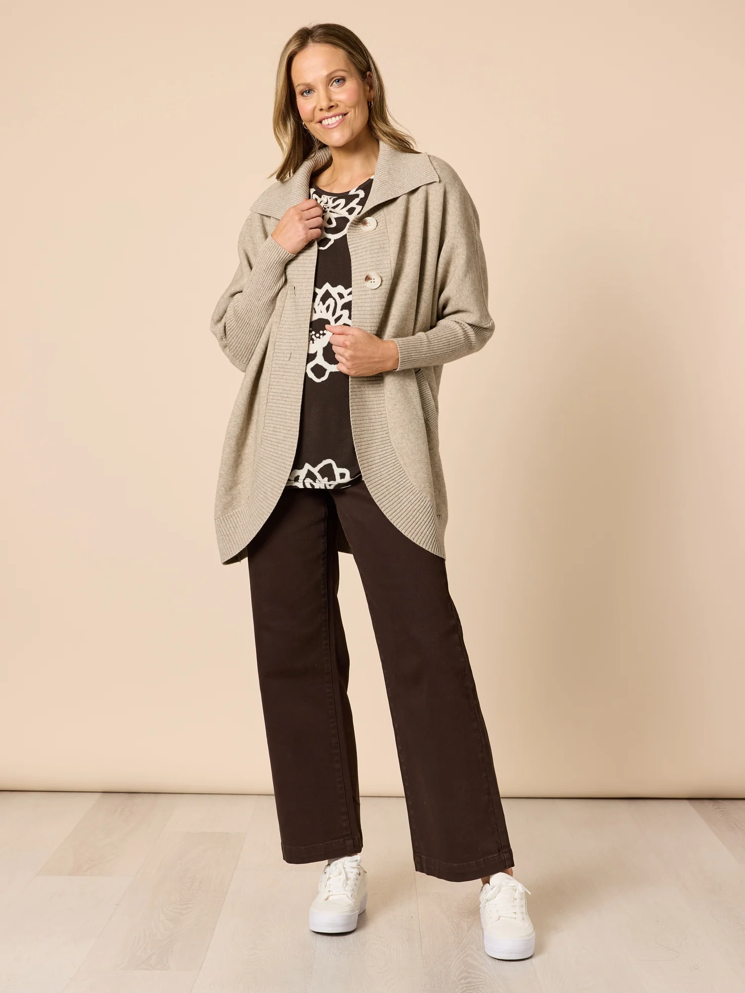 Florentine Floral Print Top - Coffee Ivory - Image 5