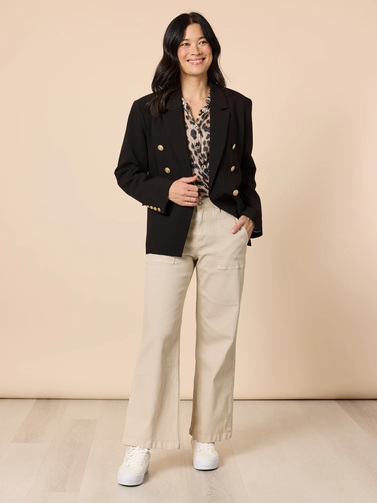Lauren Double Breasted Blazer - Black - Image 2