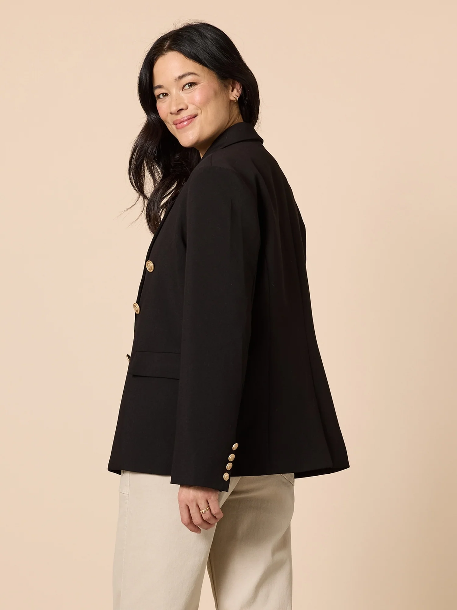 Lauren Double Breasted Blazer - Black - Image 4