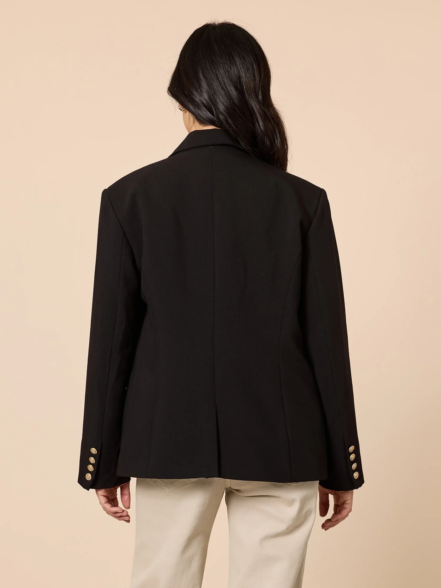 Lauren Double Breasted Blazer - Black - Image 5