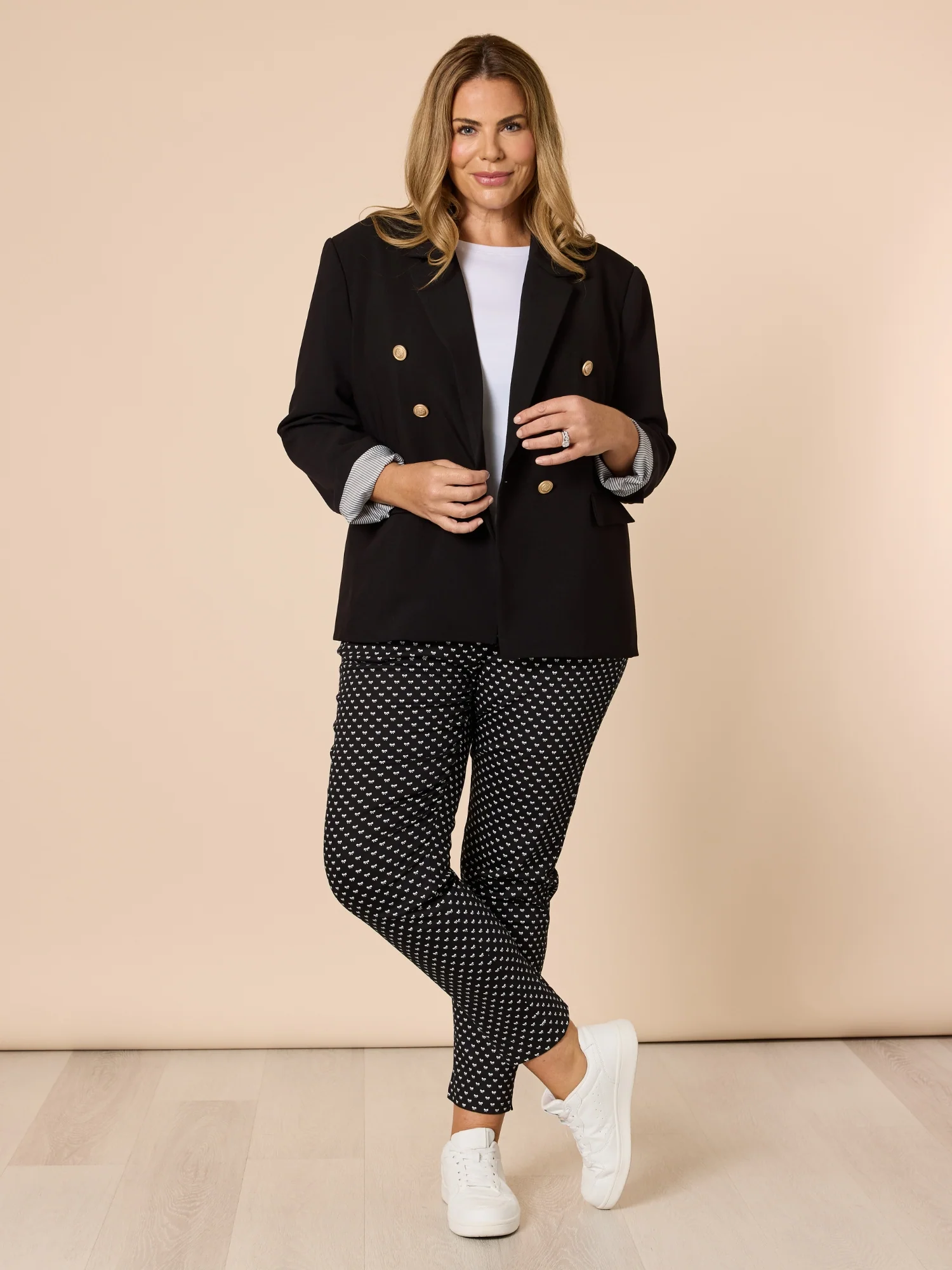 Lauren Double Breasted Blazer - Black - Image 9