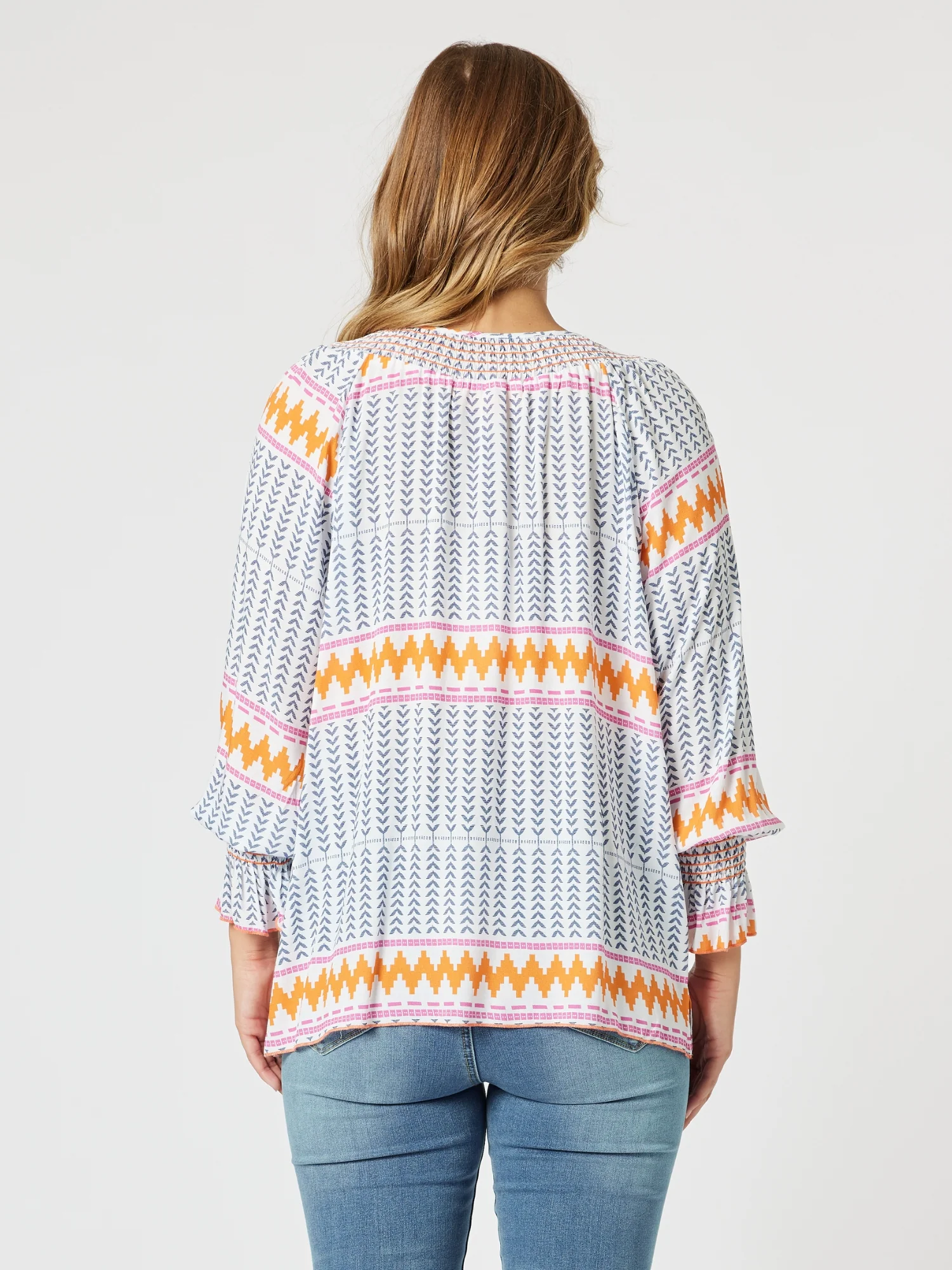 Geo Print Top - Indigo Multi - Image 6