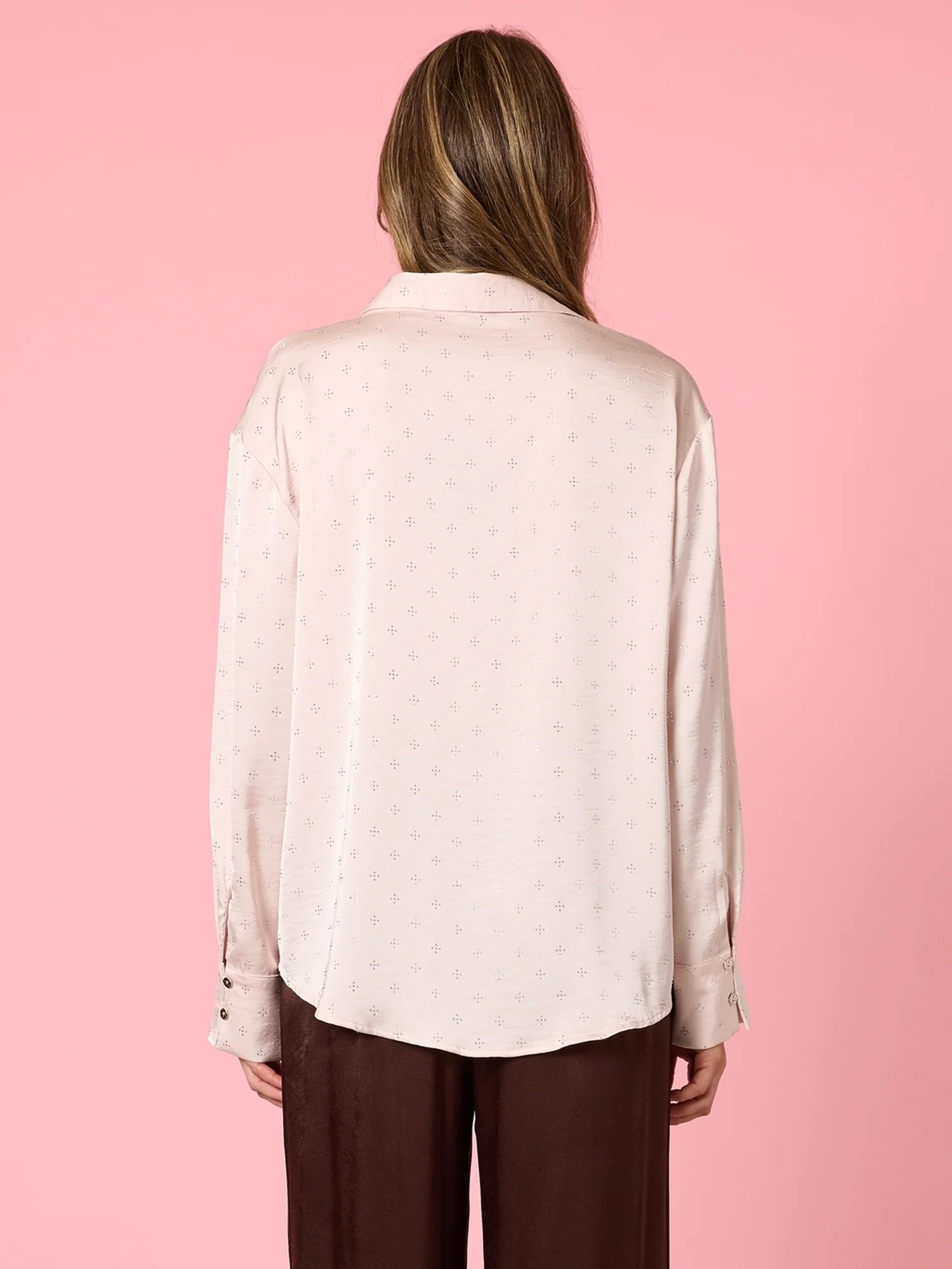 Glimmer Diamante Shirt - Blush - Image 4