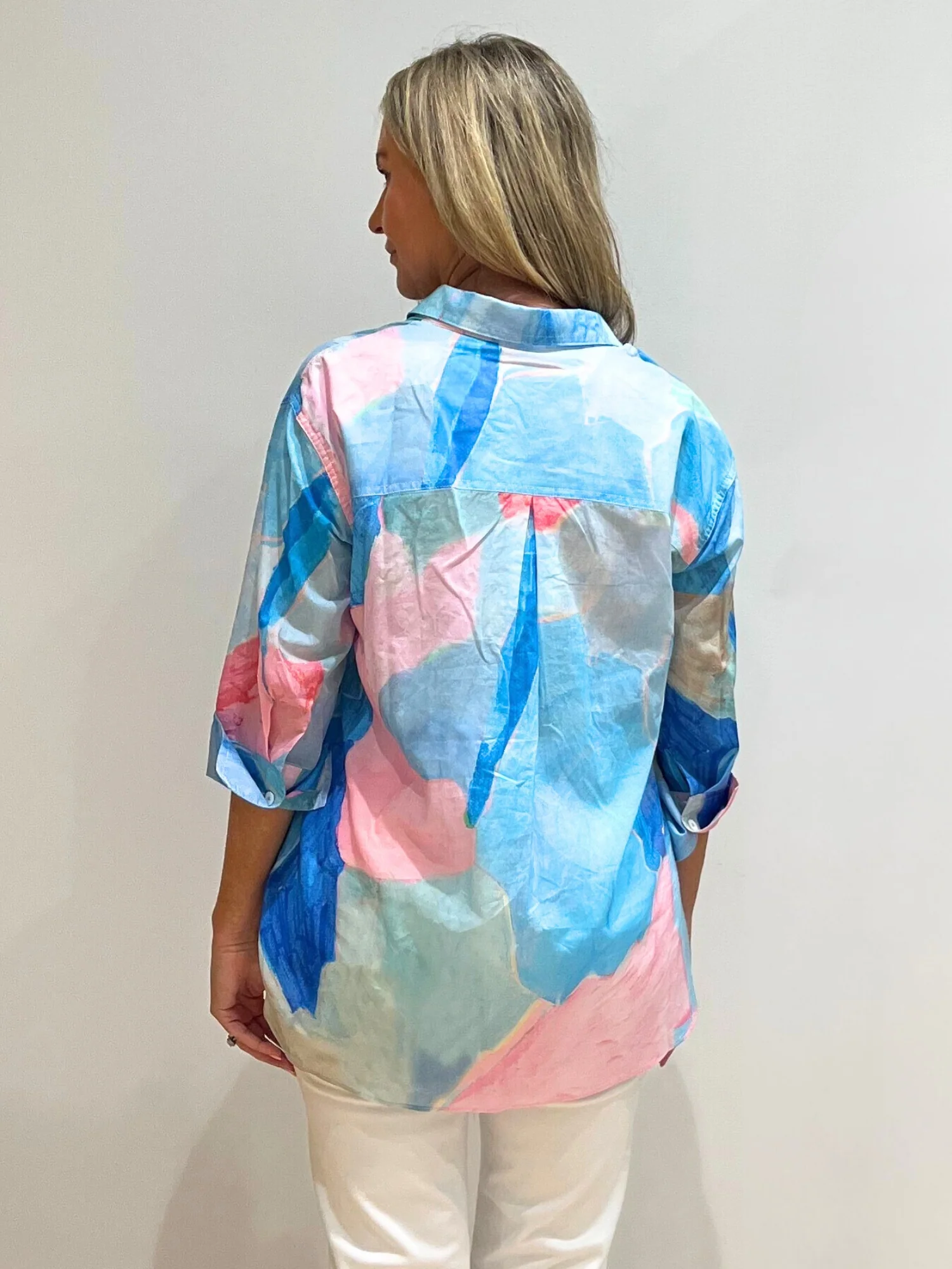 Grazia Mio Caro Print Shirt  - Aqua - Image 4
