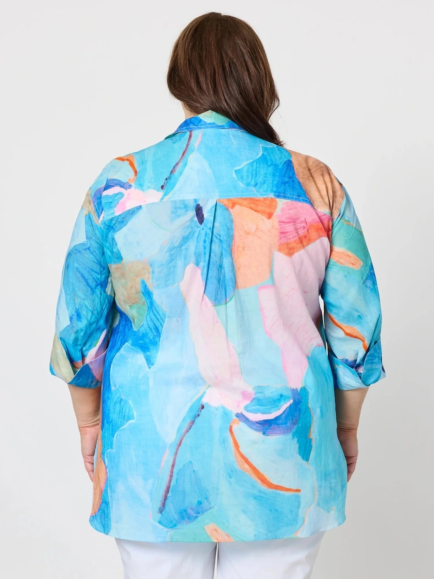 Grazia Mio Caro Print Shirt  - Aqua - Image 9