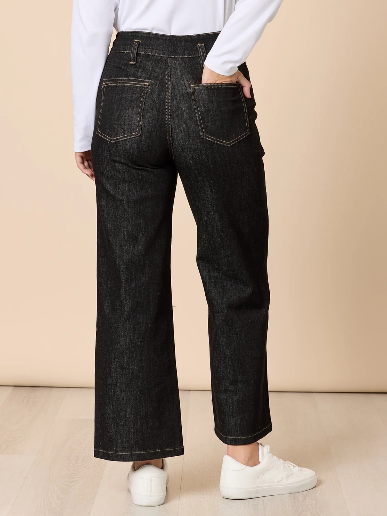 Hudson High Rise Wide Leg Jean - Black - Image 5