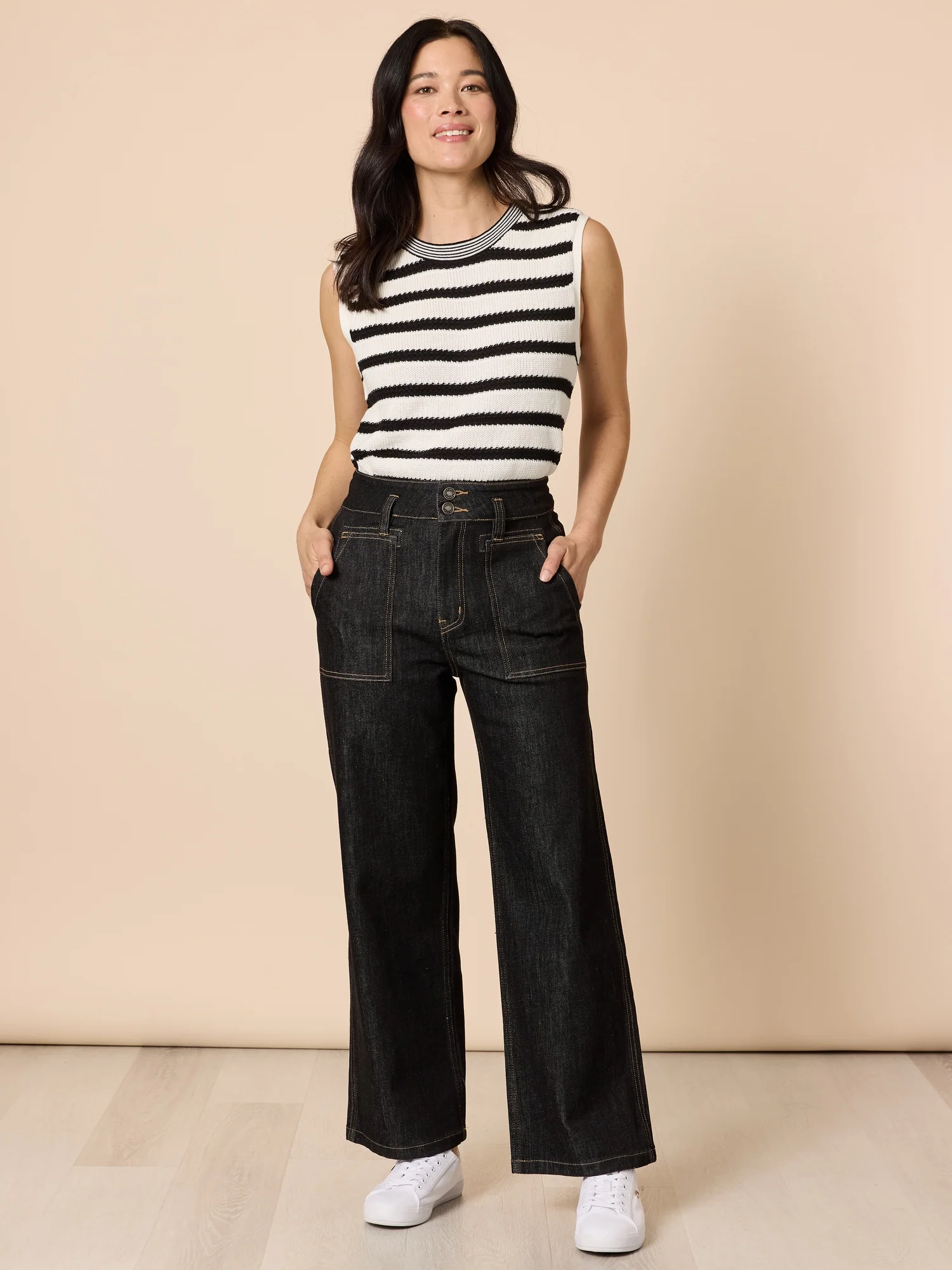 Hudson High Rise Wide Leg Jean - Black - Image 6