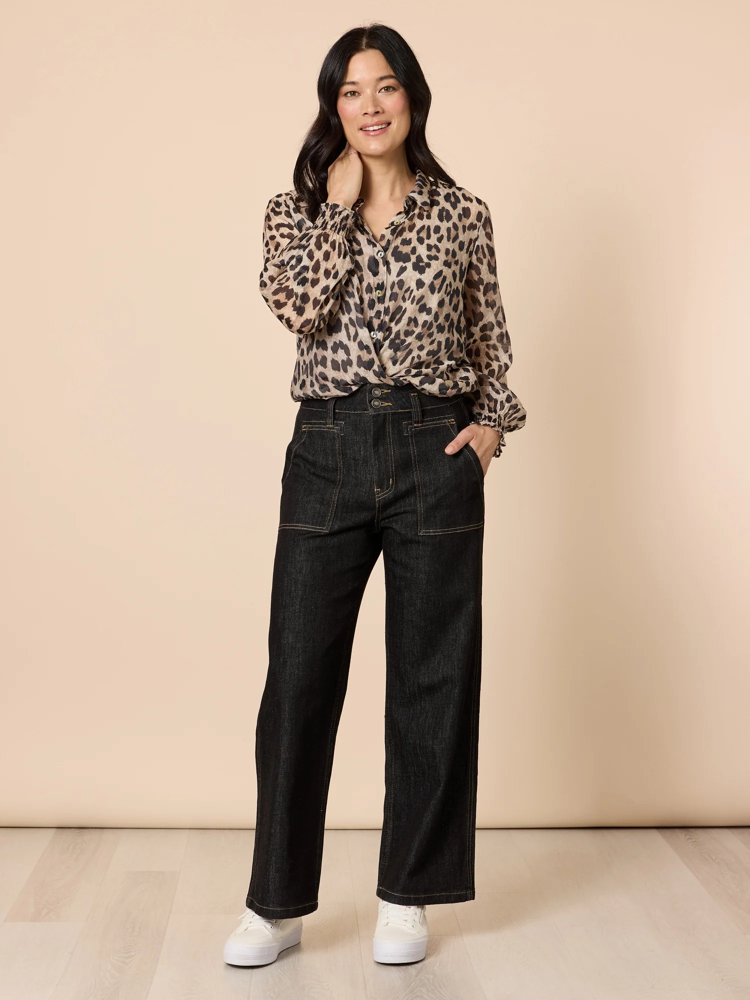 Hudson High Rise Wide Leg Jean - Black - Image 7