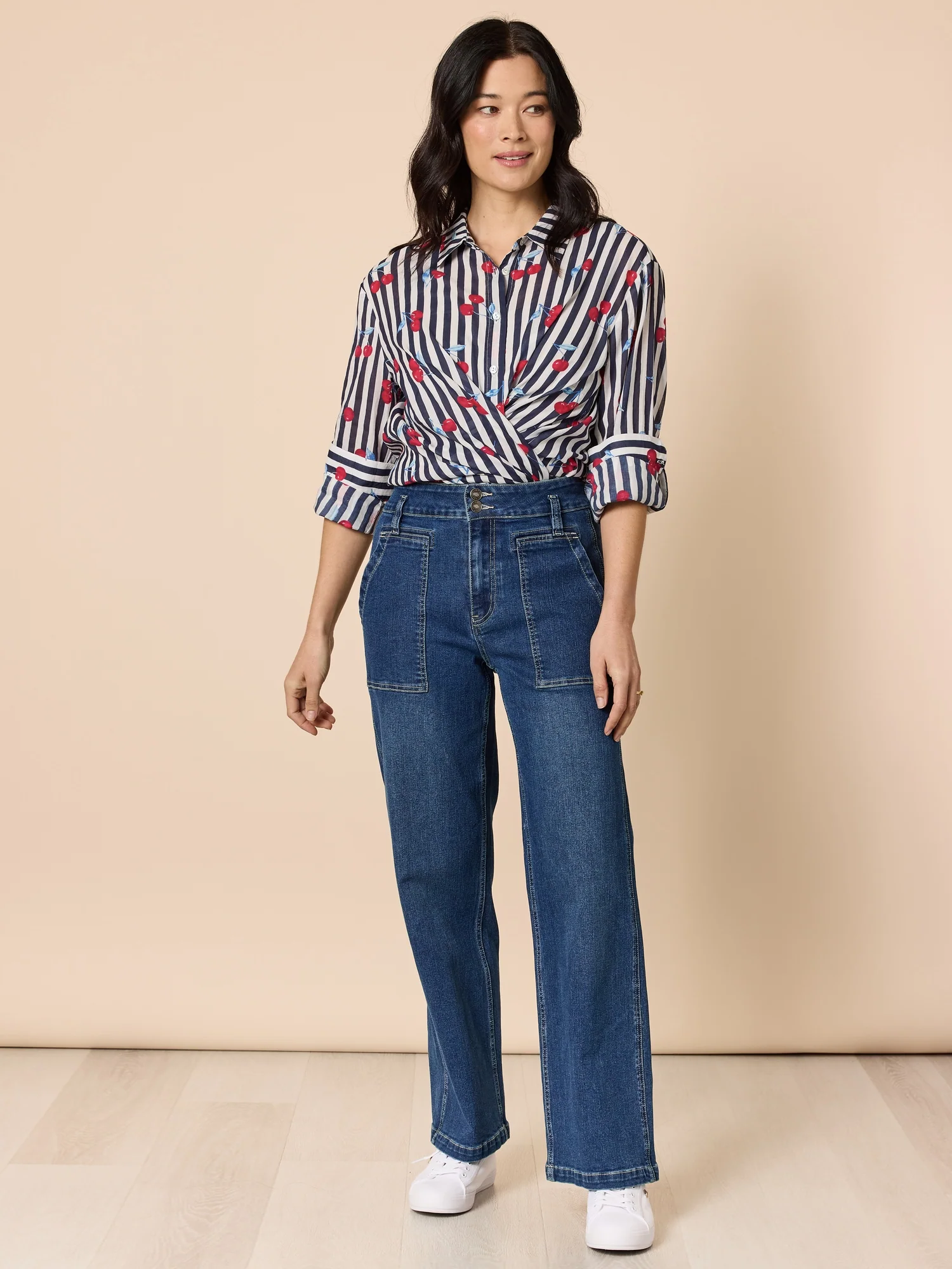 Hudson High Rise Wide Leg Jean - Blue Wash - Image 3