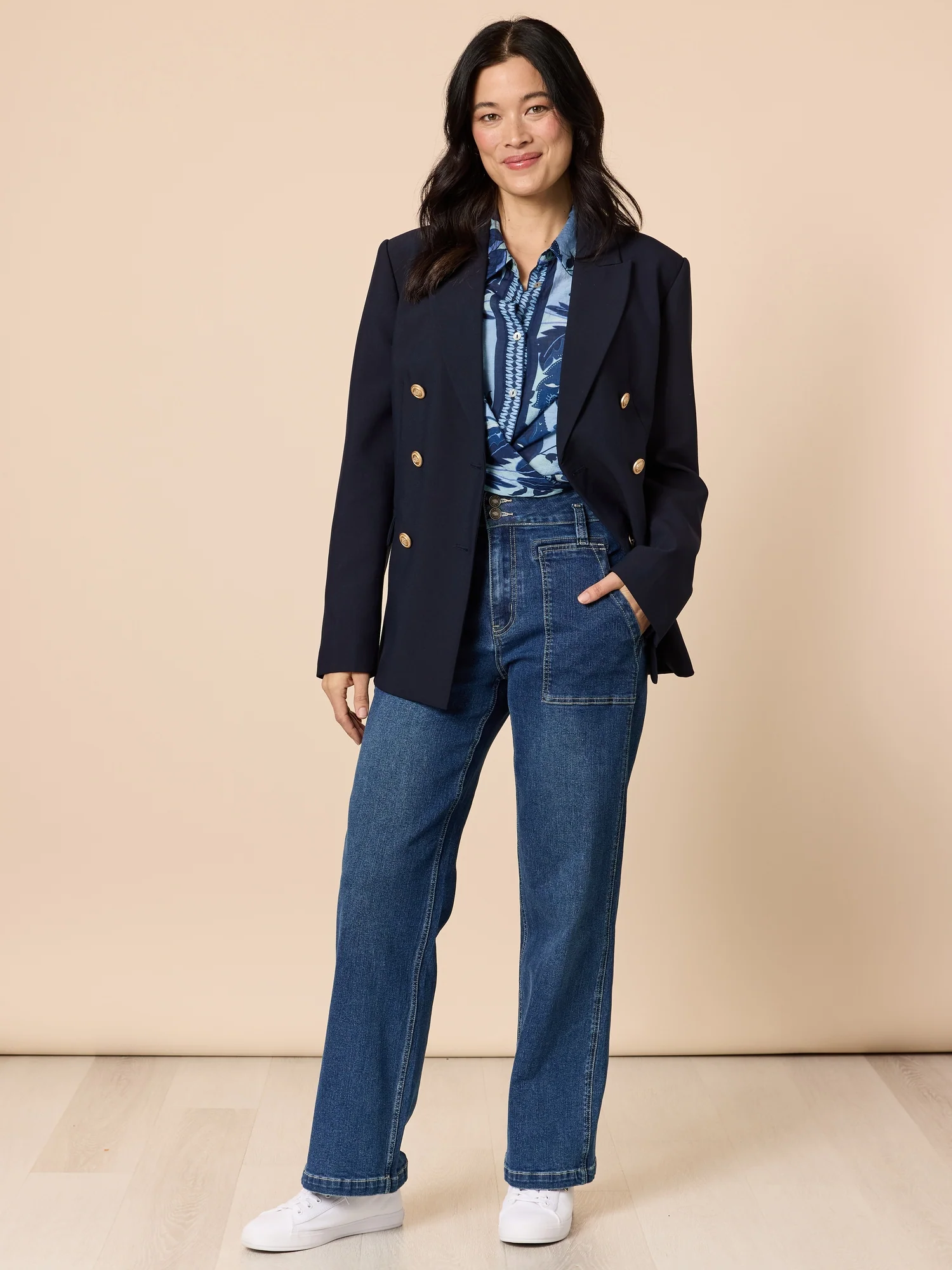 Hudson High Rise Wide Leg Jean - Blue Wash - Image 7