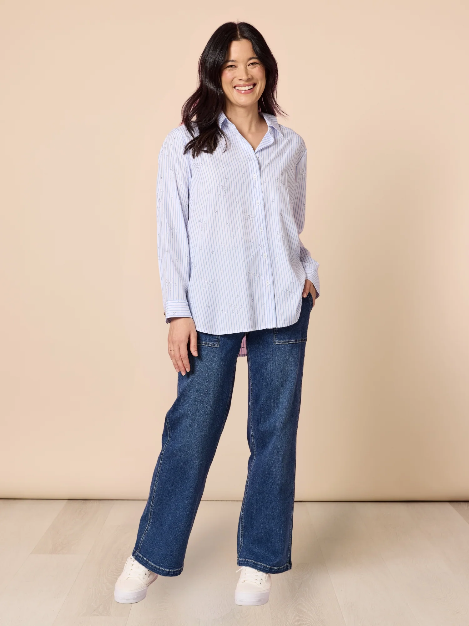 Hudson High Rise Wide Leg Jean - Blue Wash - Image 9