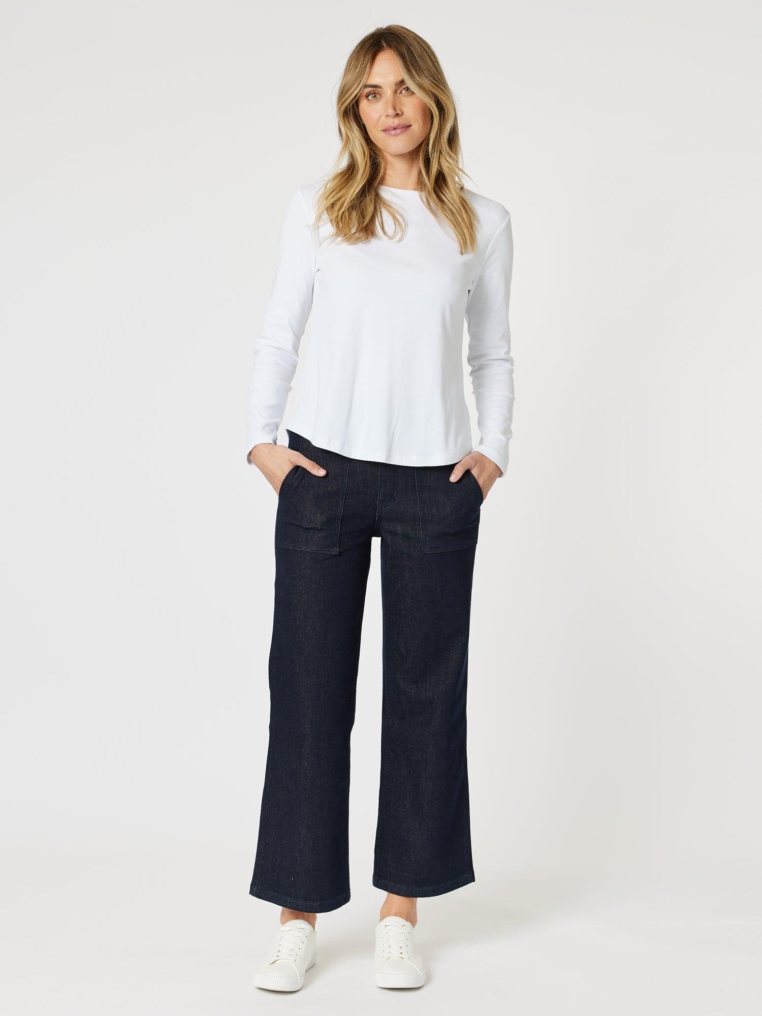Hudson High Rise Wide Leg Jean - Dark Denim - Image 4