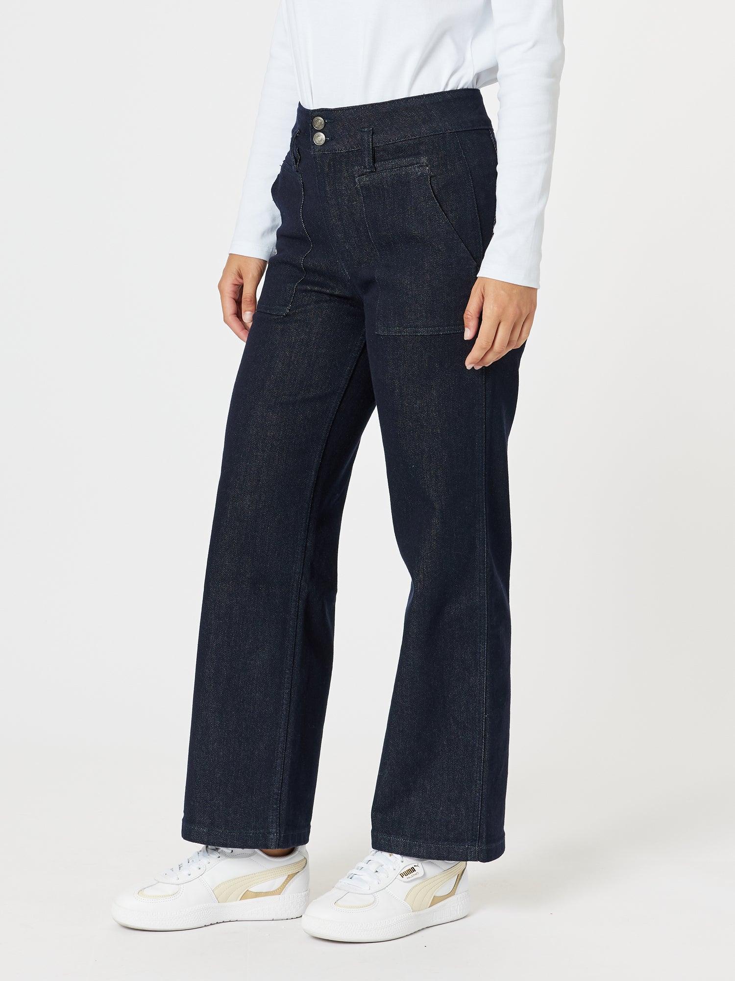 Hudson High Rise Wide Leg Jean - Dark Denim - Image 5