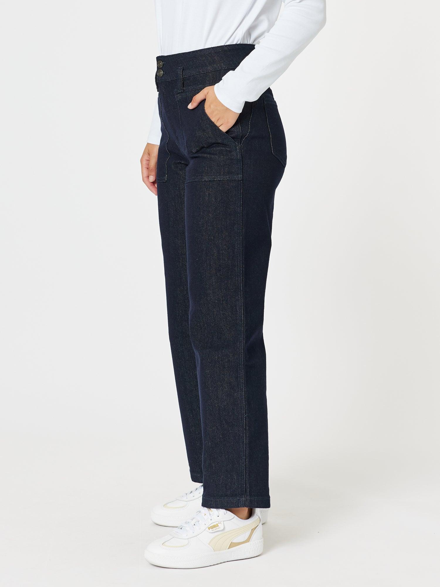 Hudson High Rise Wide Leg Jean - Dark Denim - Image 8