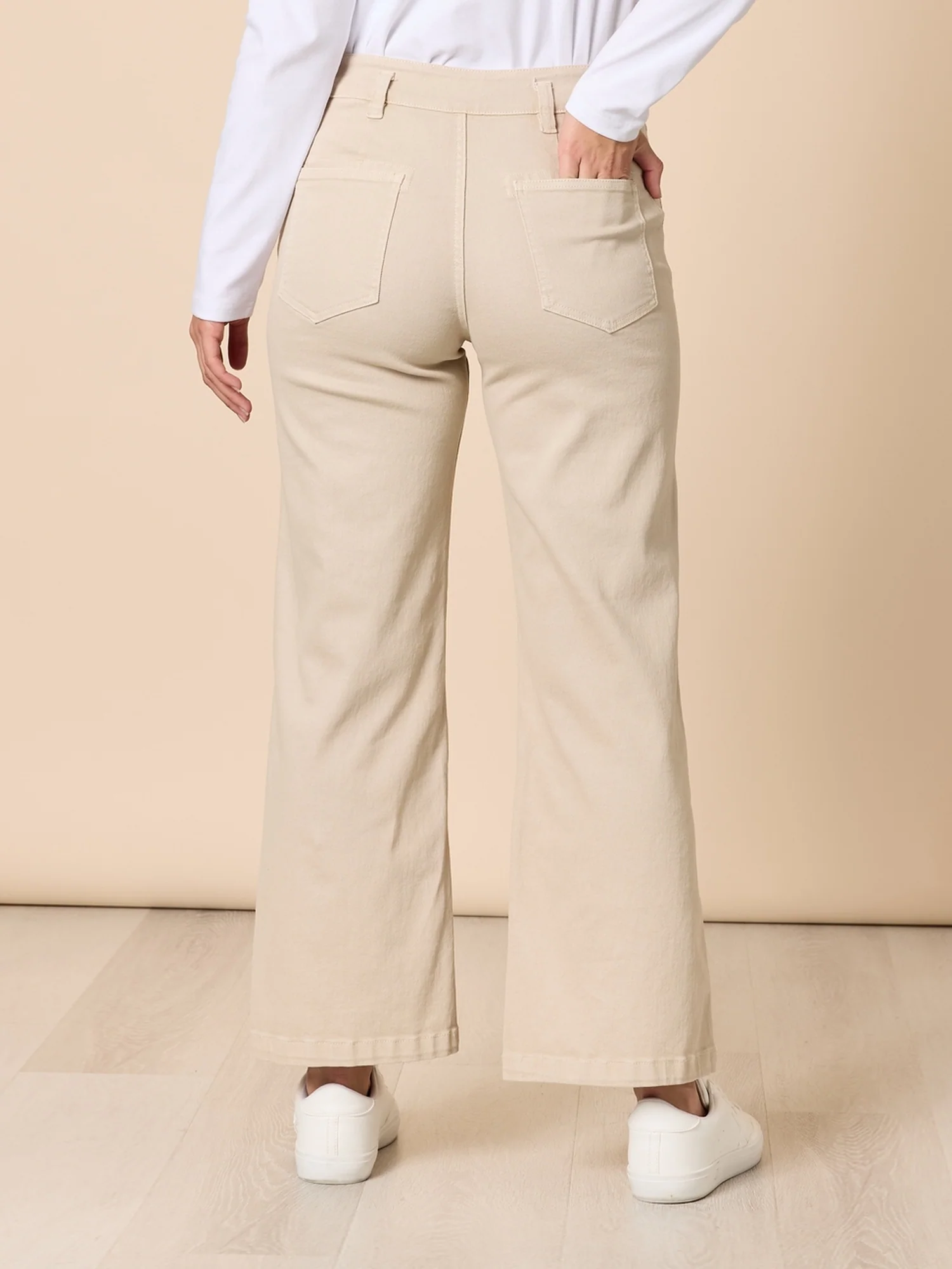 Hudson High Rise Wide Leg Jean - Natural - Image 5