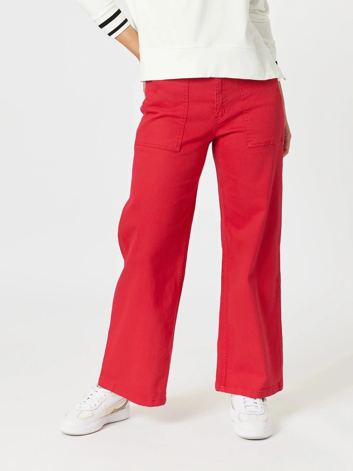 Hudson High Rise Wide Leg Jean - Red - Image 10