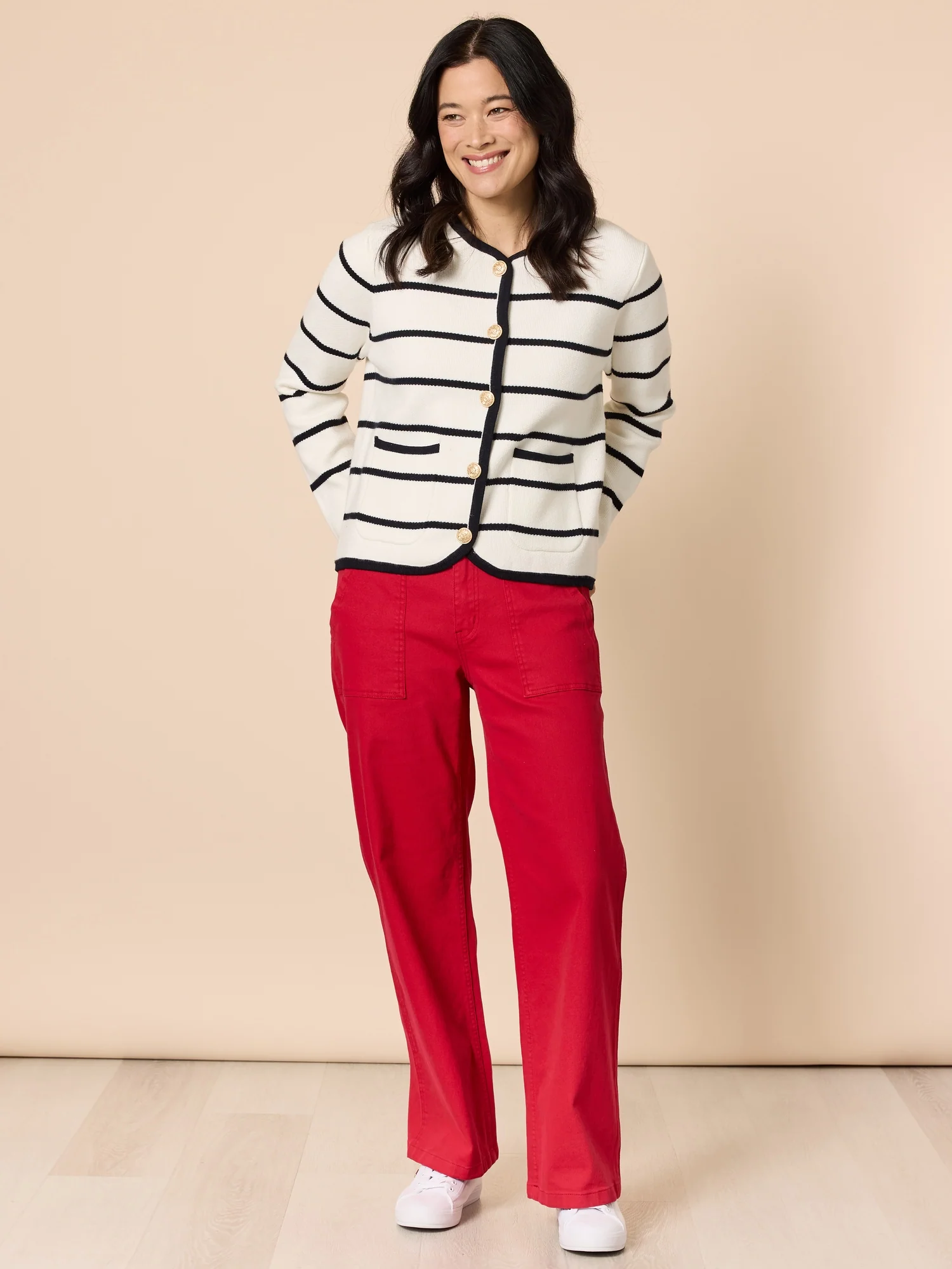 Hudson High Rise Wide Leg Jean - Red - Image 13