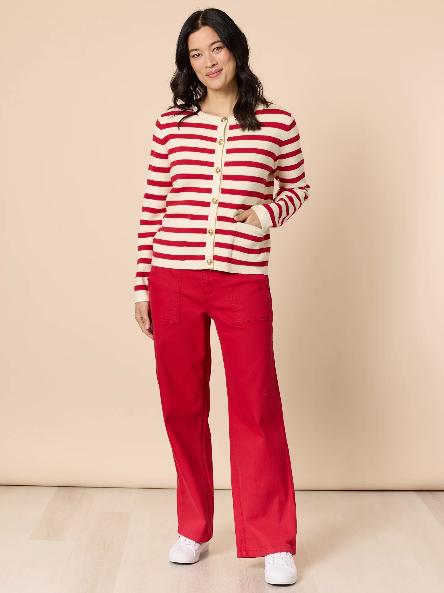 Hudson High Rise Wide Leg Jean - Red - Image 14