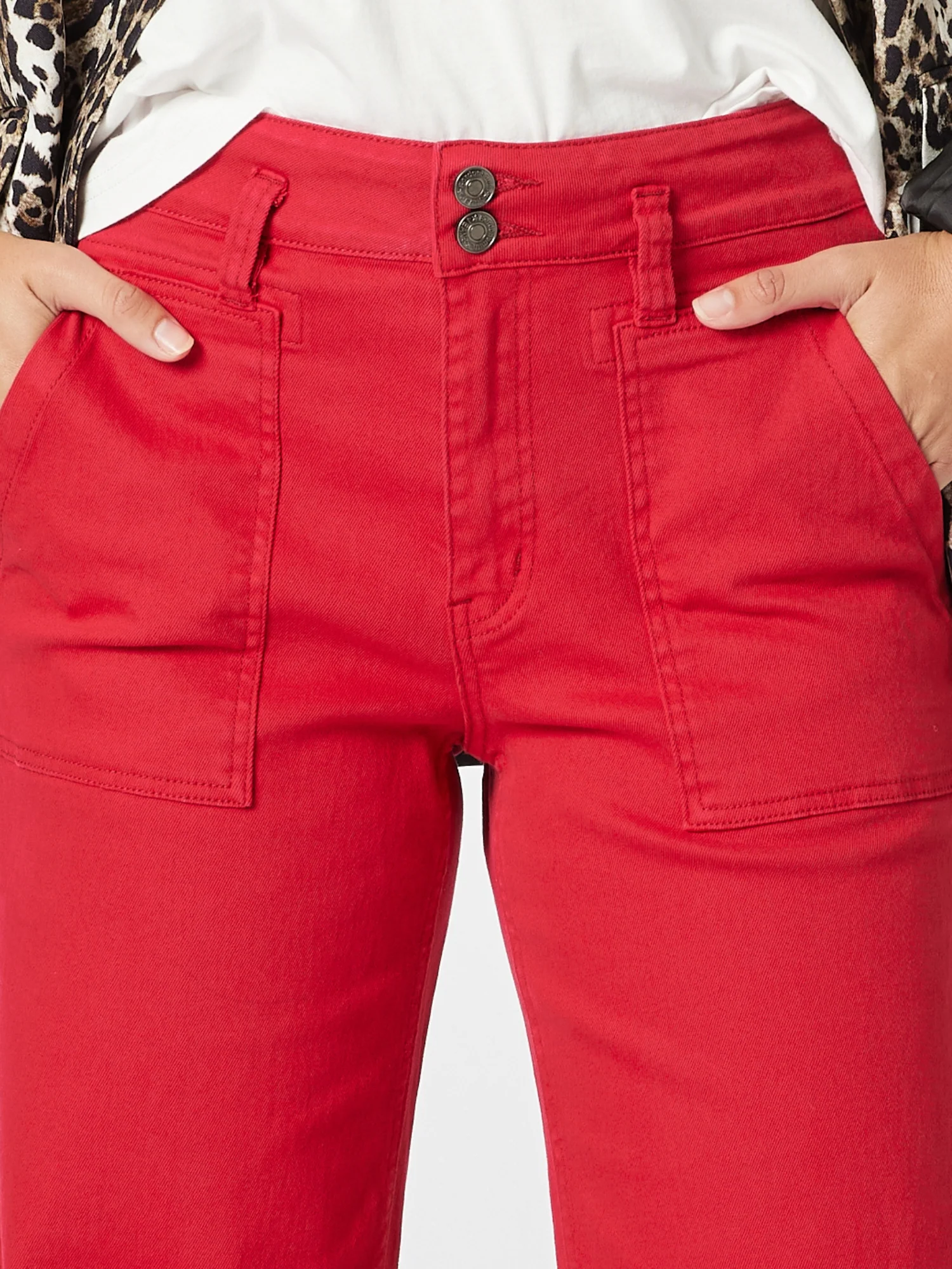 Hudson High Rise Wide Leg Jean - Red - Image 5