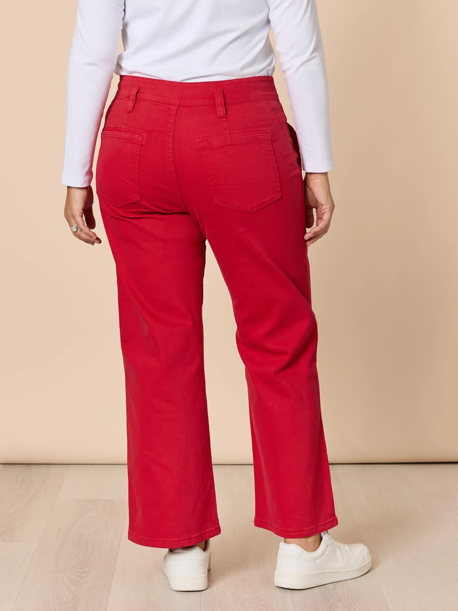 Hudson High Rise Wide Leg Jean - Red - Image 9