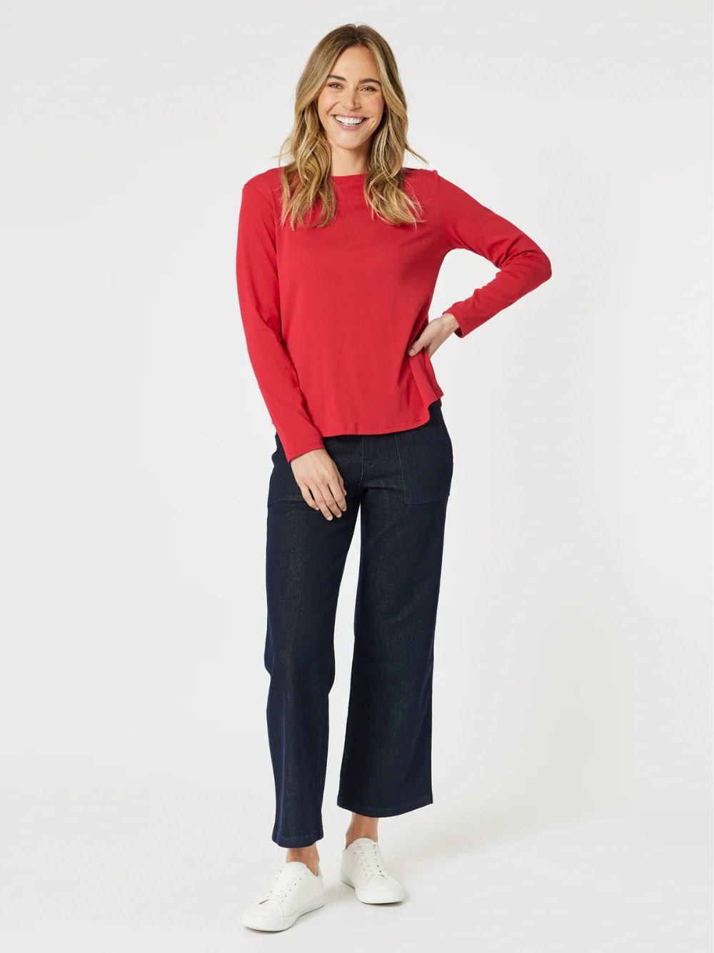 Heritage Long Sleeve Top - Red - Image 6